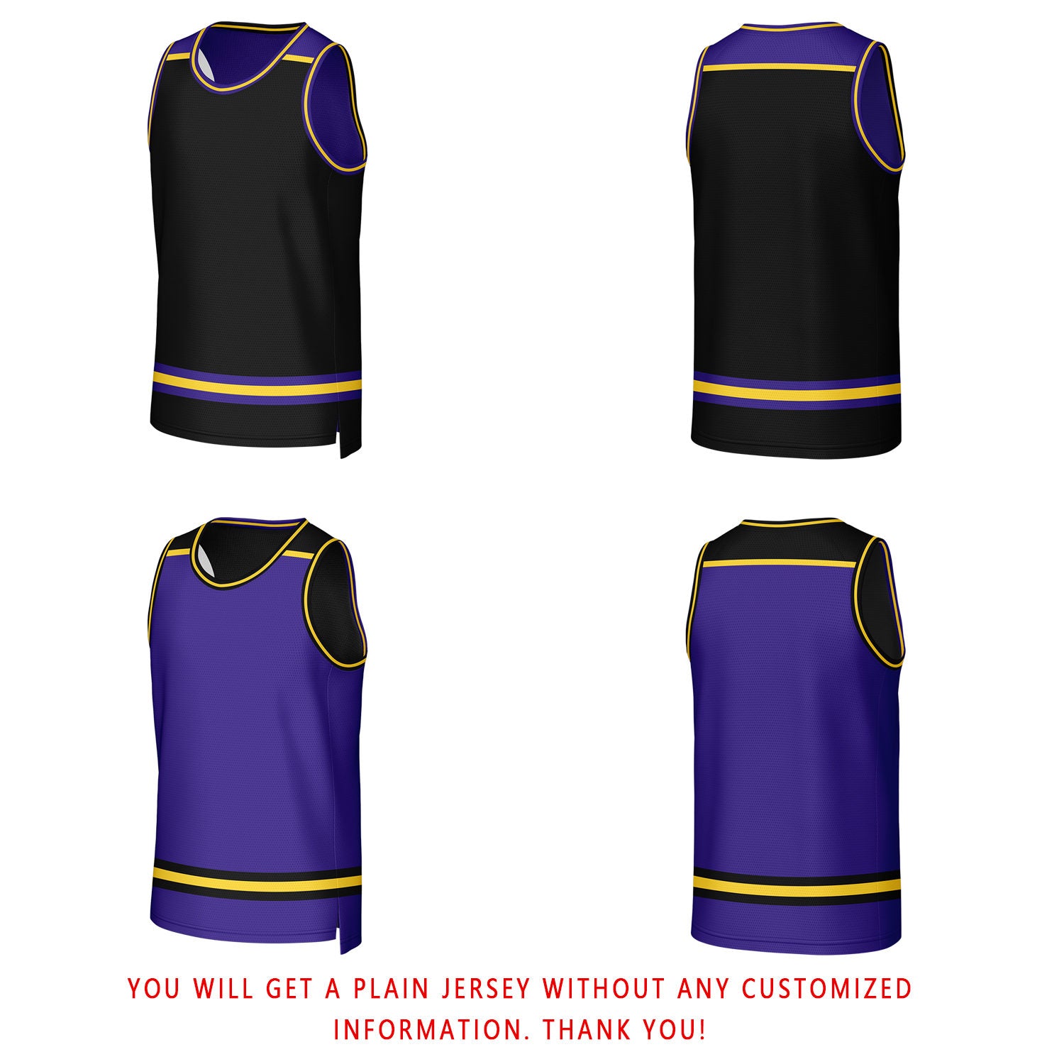 Custom Black & Purple Reversible Basketball Jersey | Personalized Team Jerseys for Adult & Youth