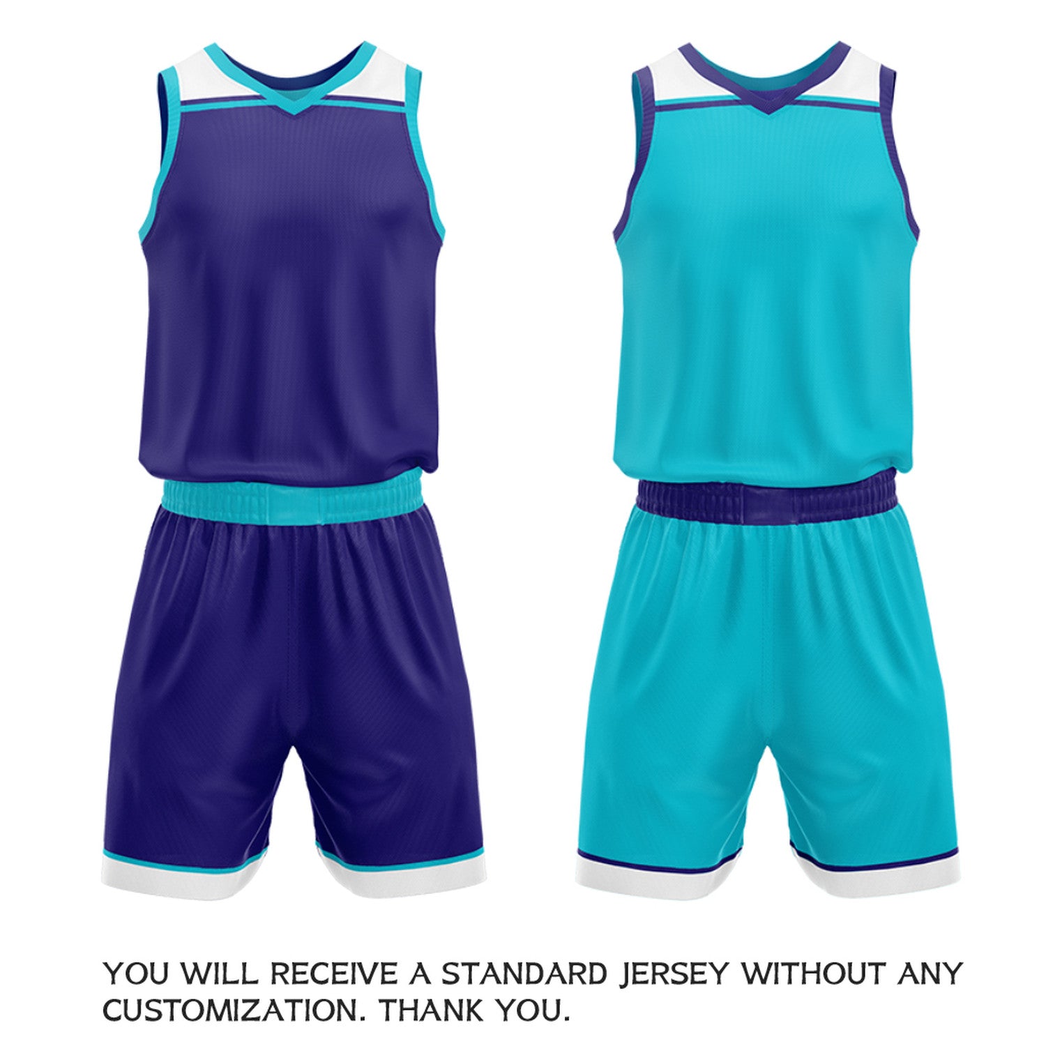 Custom Purple & Teal Double Sided Basketball Jersey Set | Wholesale Team Uniform