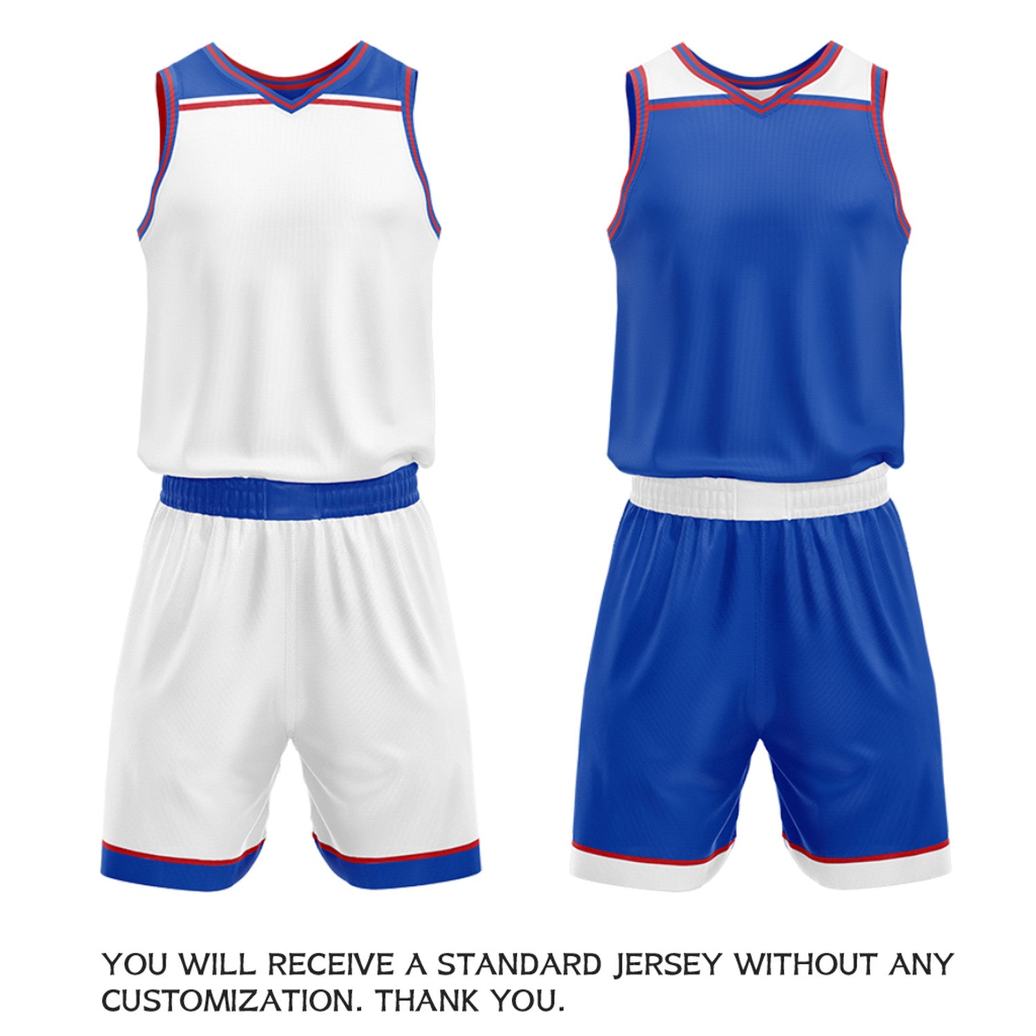 Custom Royal Blue & White Double Sided Basketball Jersey Set | Wholesale Team Uniform