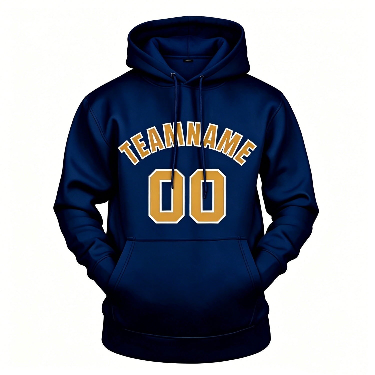 Custom Navy & Gold Hoodie | Personalized Name & Number Sports Pullover | Vosoli