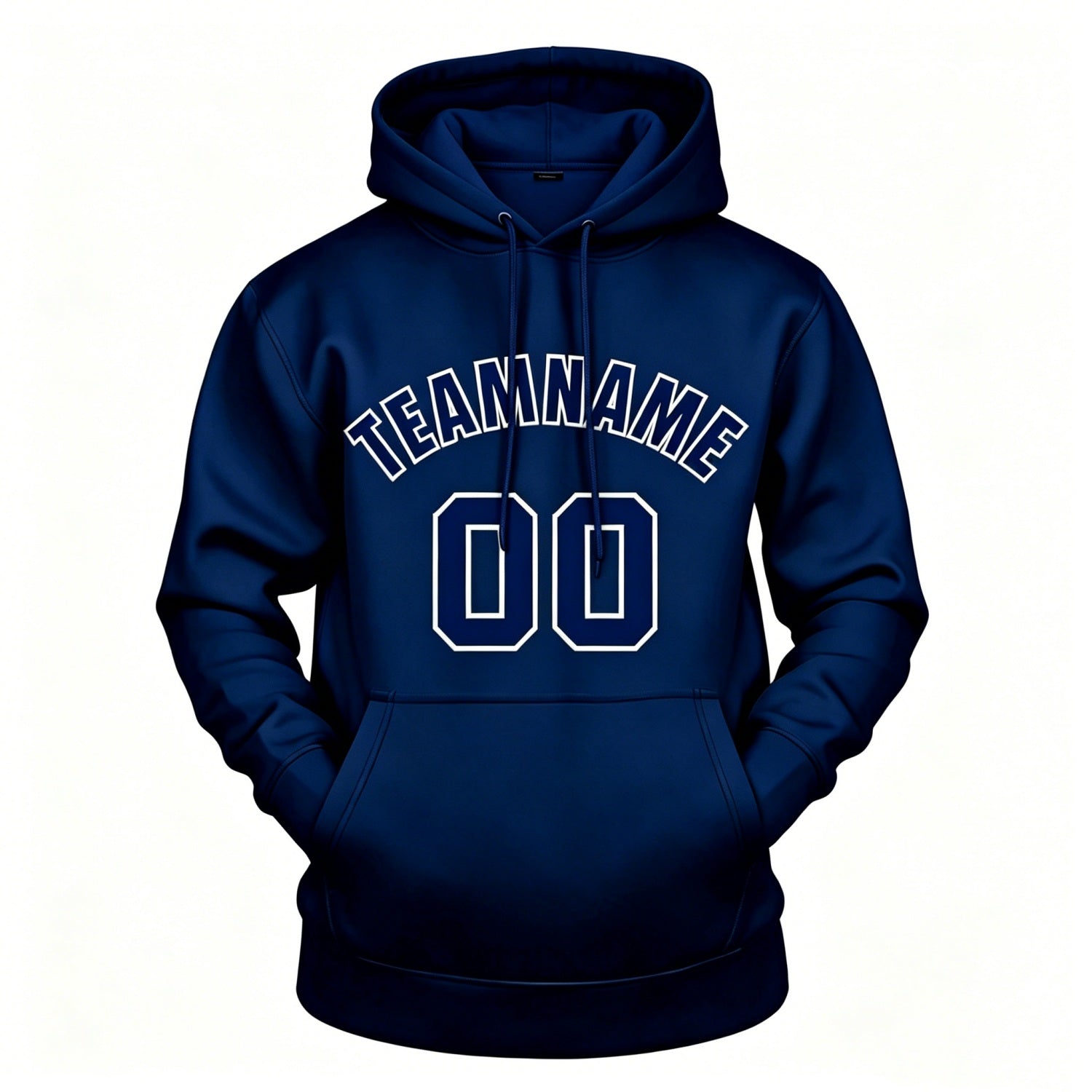 Custom Navy & White Hoodie | Personalized Name & Number Sports Pullover | Vosoli