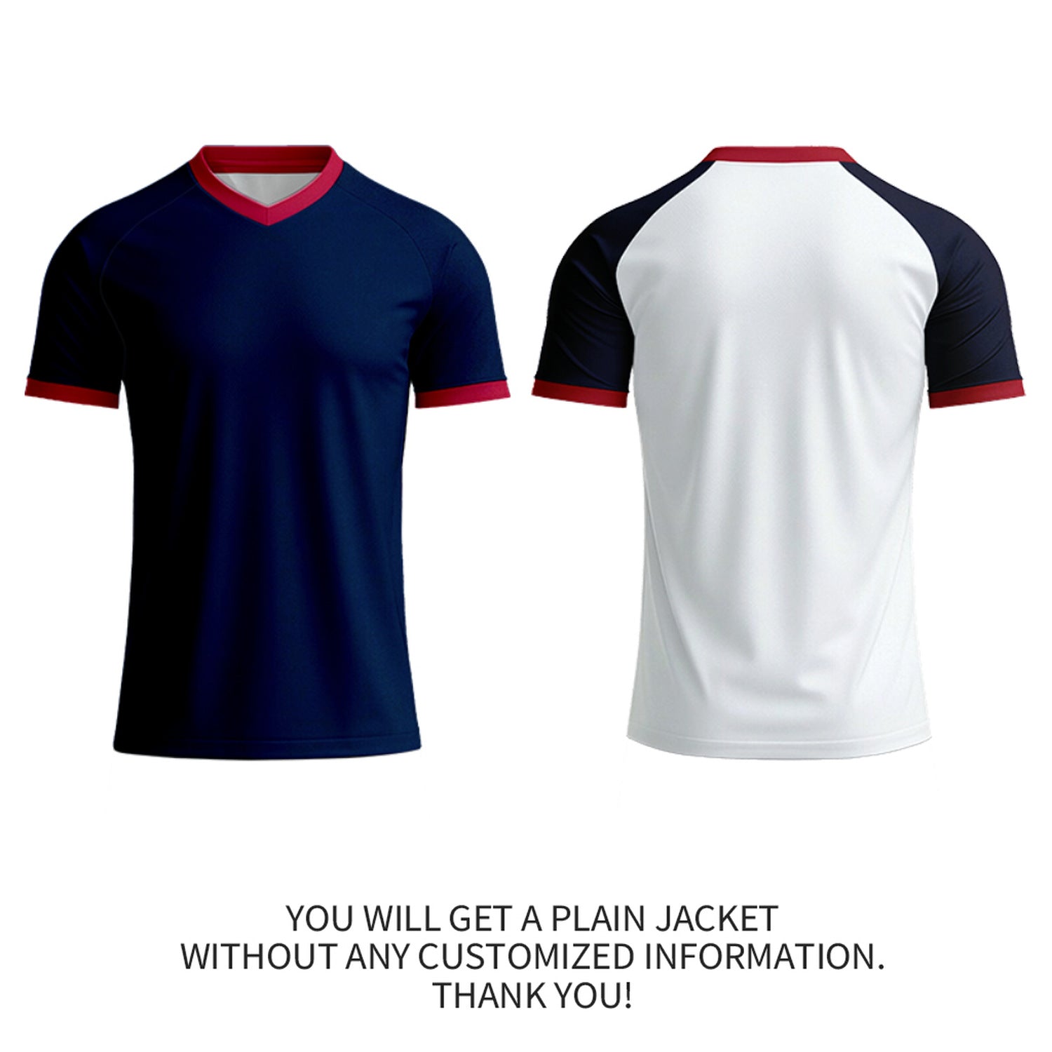 Custom Navy & White Raglan Soccer Shirt | Personalized Short Sleeve V-Neck Uniform for Youth & Adult