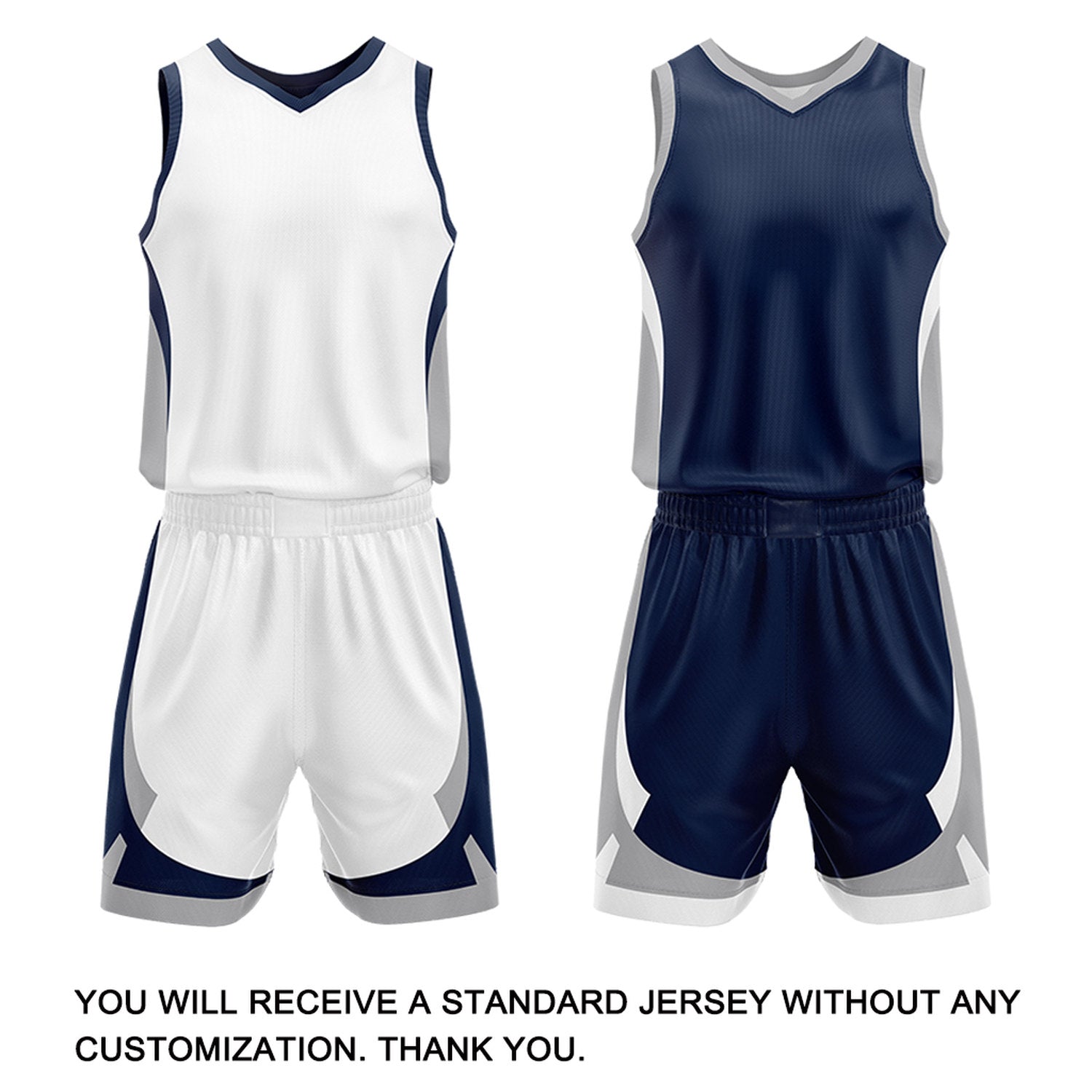 Custom Navy White Reversible Basketball Jersey Set | Personalized Name Number Mesh Sports Uniform