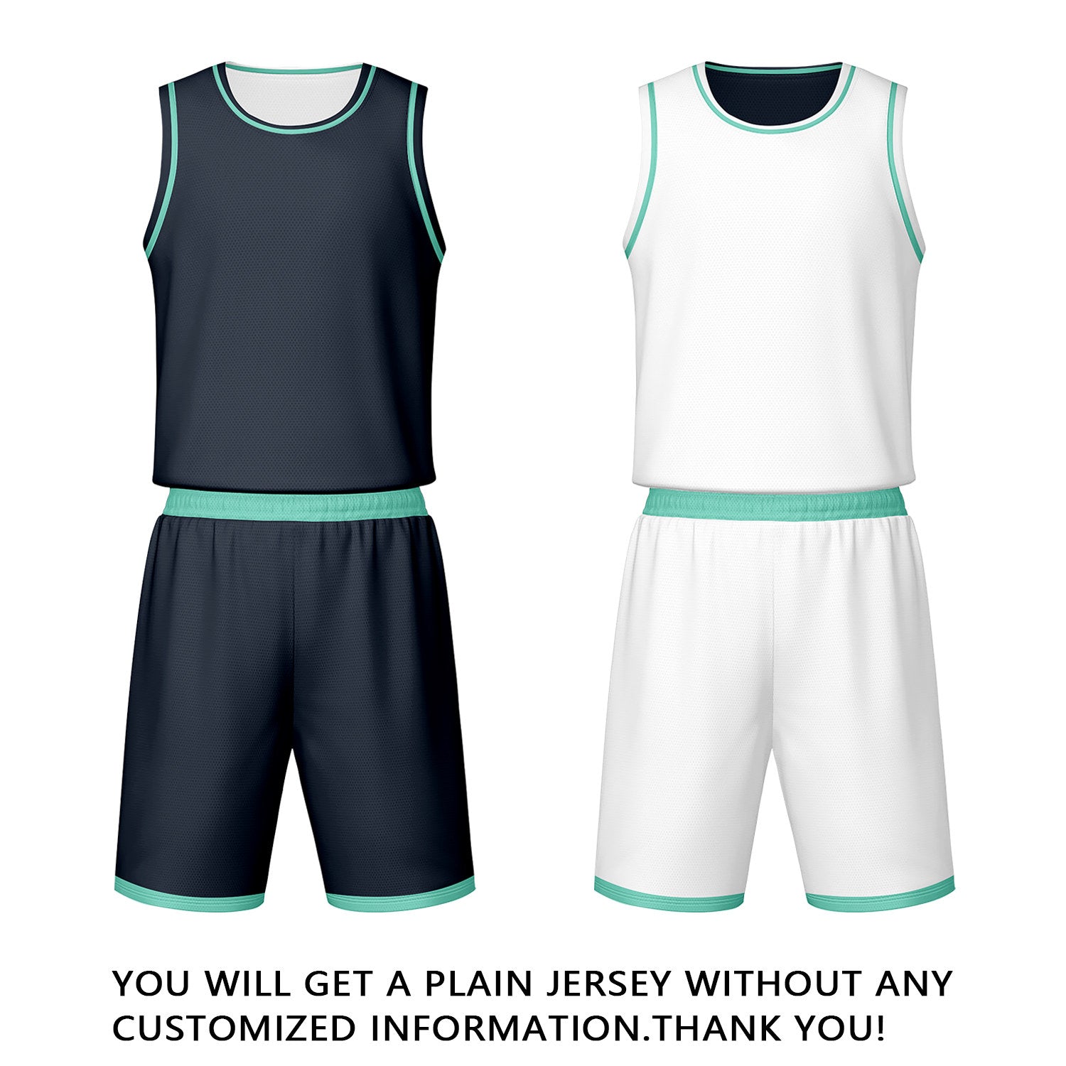 Custom Navy & White Reversible Basketball Jersey Shorts Set | Personalized Team Uniform