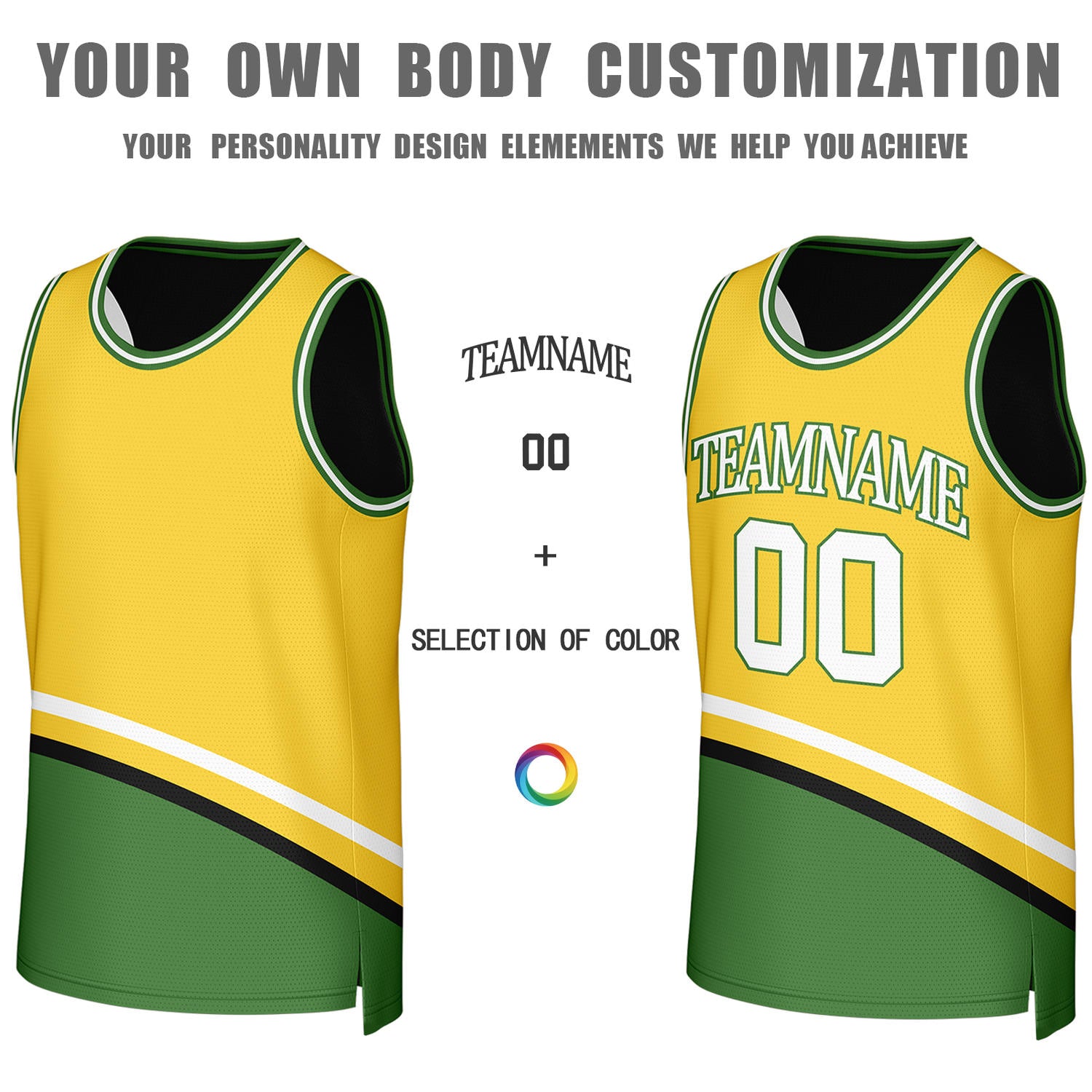 Custom Black & Yellow Reversible Basketball Jersey | Personalized Team Jerseys for Adult & Youth
