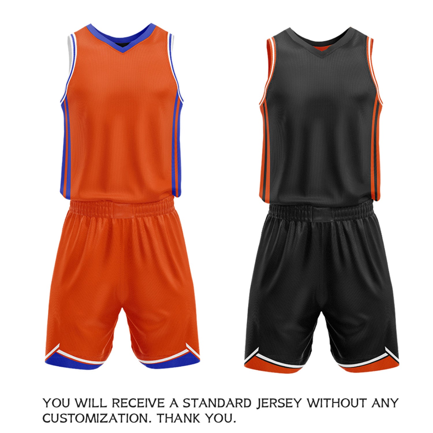 Custom Orange & Black Reversible Basketball Jersey Shorts Set | Personalized Full Vintage Team Uniform