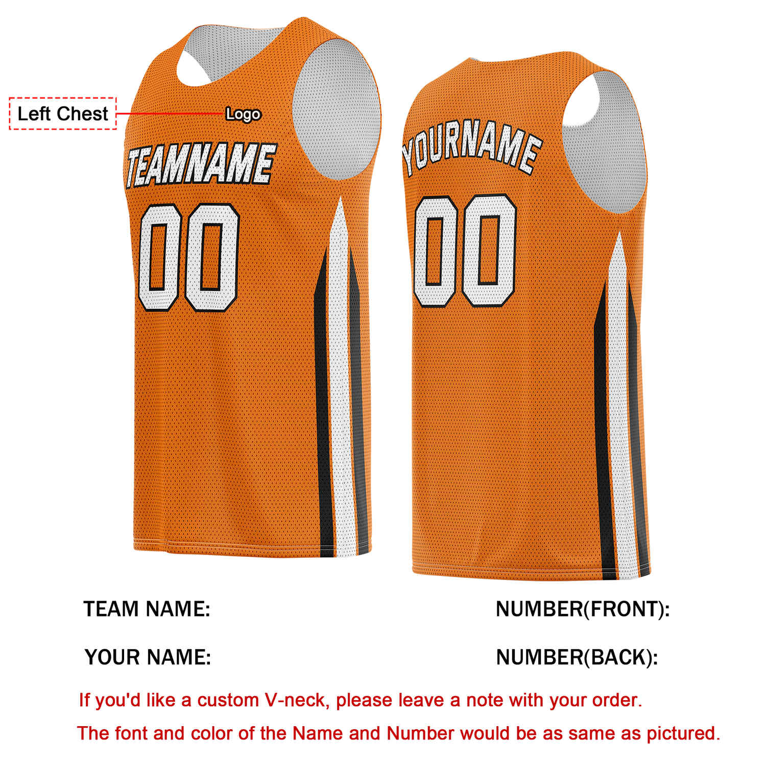 Custom Orange & Black Basketball Jersey | Personalized Team Kit - Vosoli