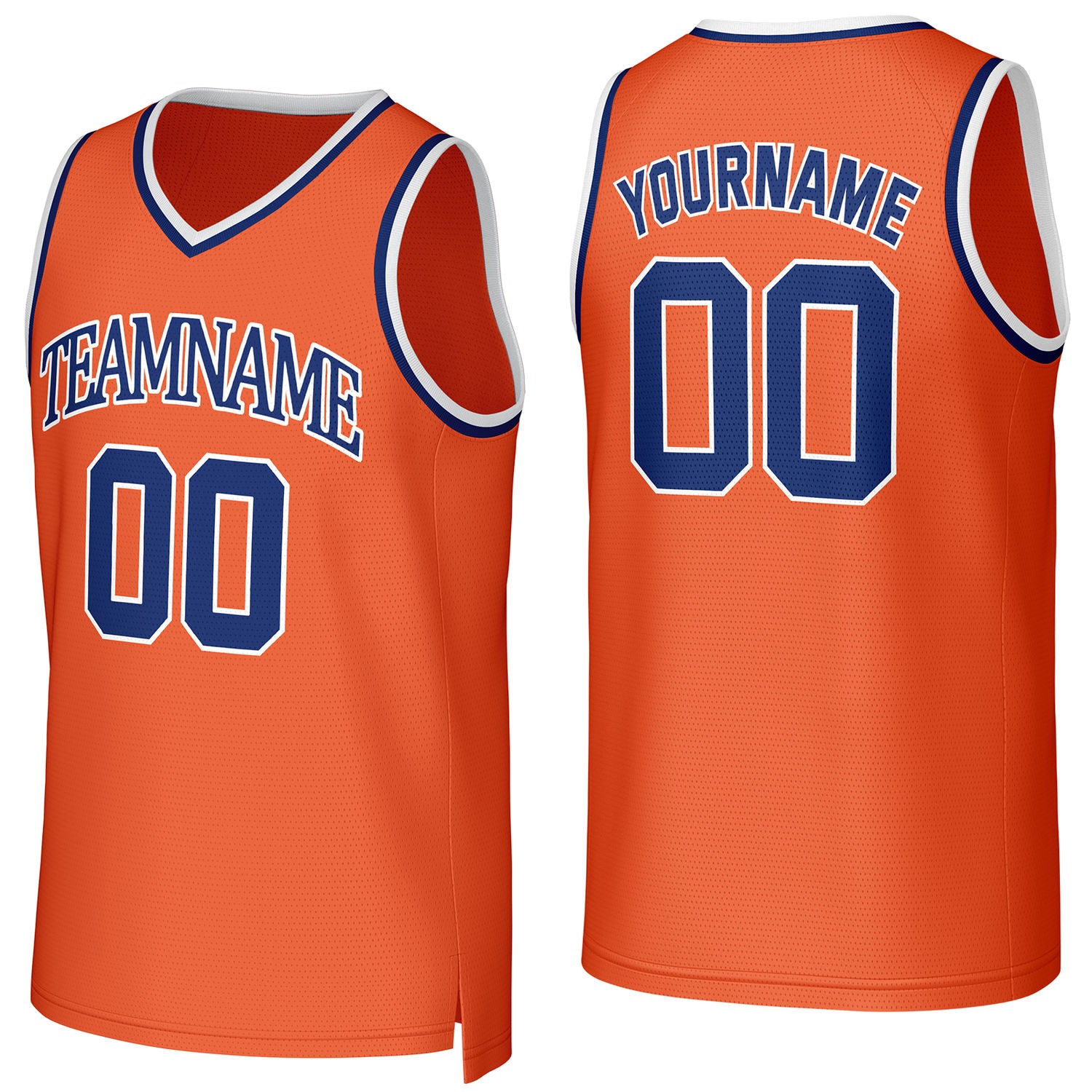 Custom orange basketball jersey with logo, personalized name & number, team uniform for men women youth game practice - Vosoli