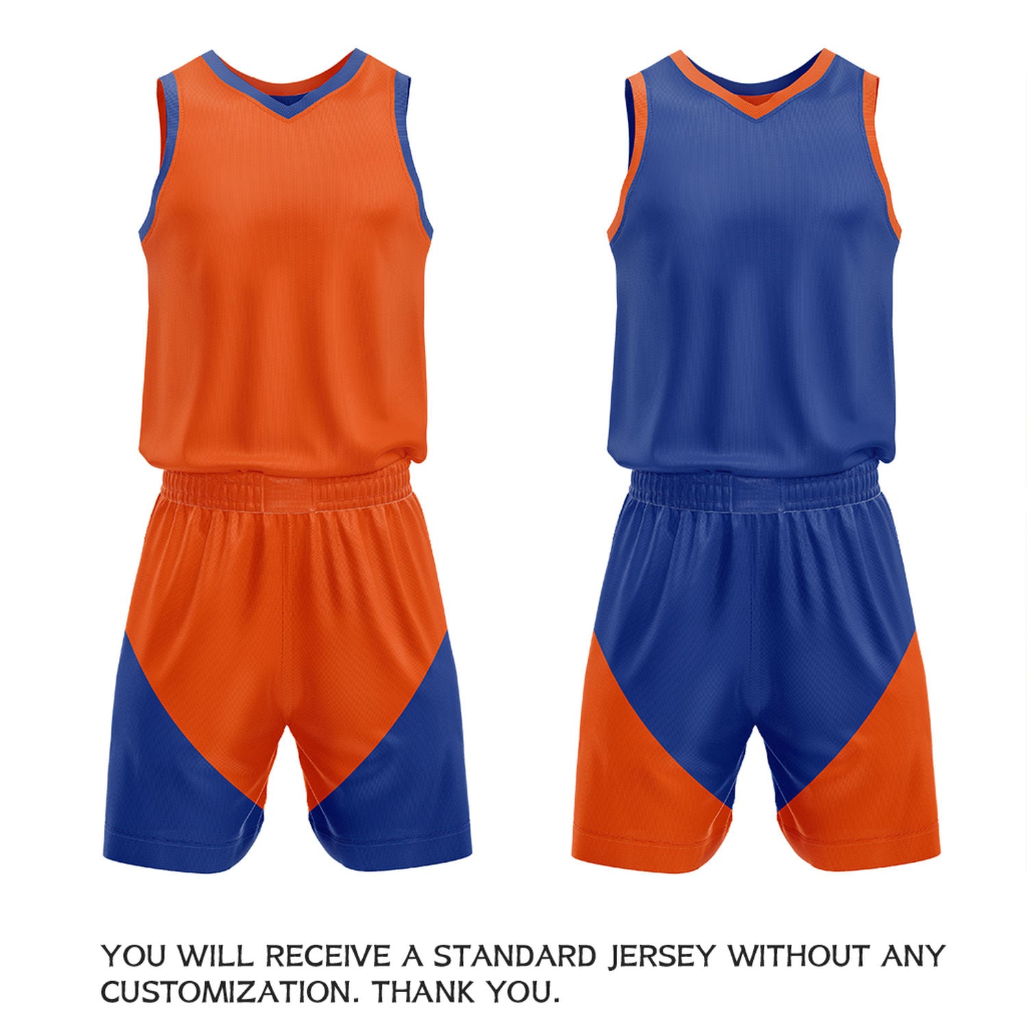 Custom Orange & Blue Reversible Basketball Uniform Set | Personalized Name Number Sports Jersey Shorts Kit
