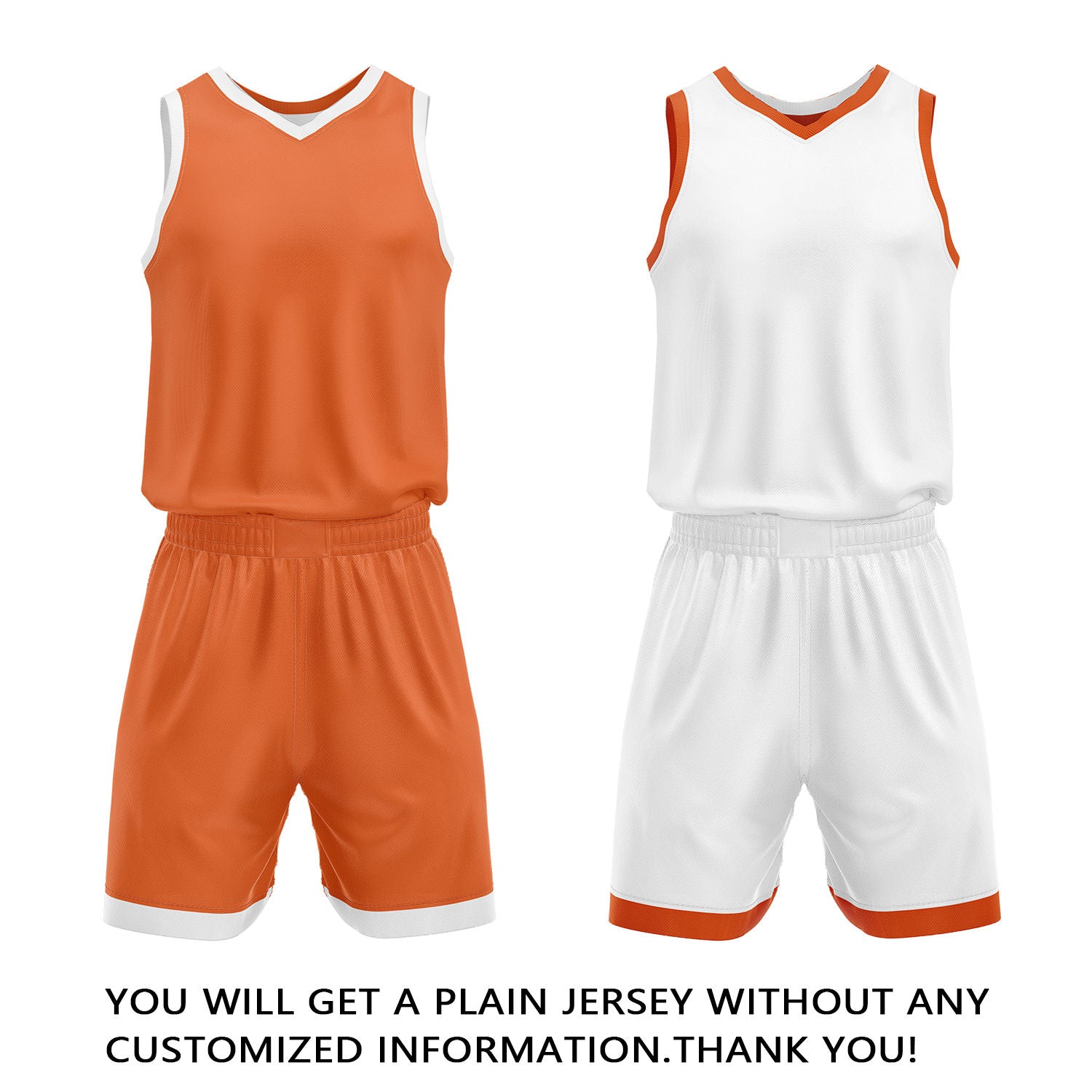 Custom Orange & White Reversible Basketball Jersey Shorts Set | Personalized Full Team Uniform