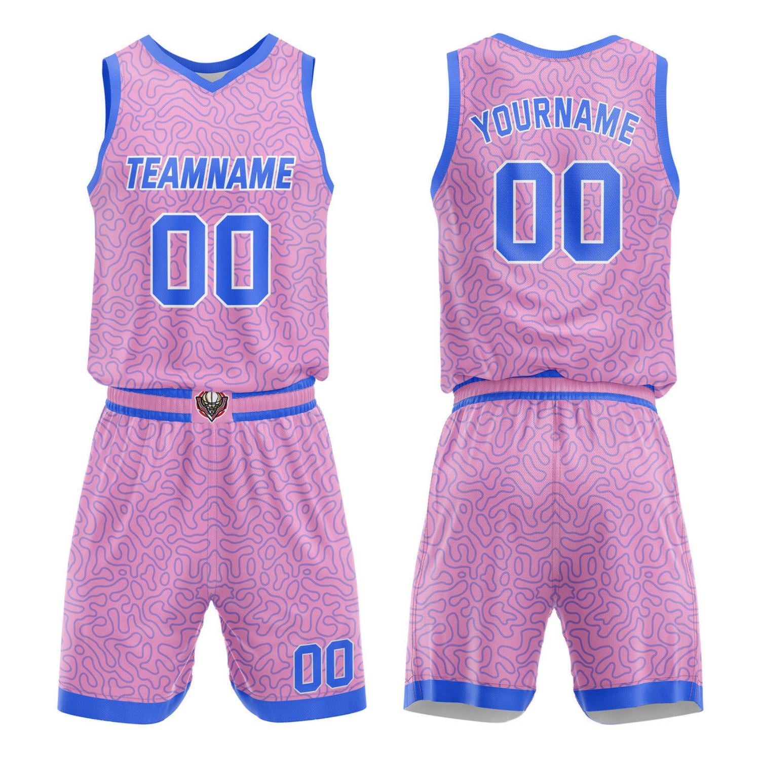 Custom Pink & Blue Basketball Uniform | Personalized Team Kit - Vosoli