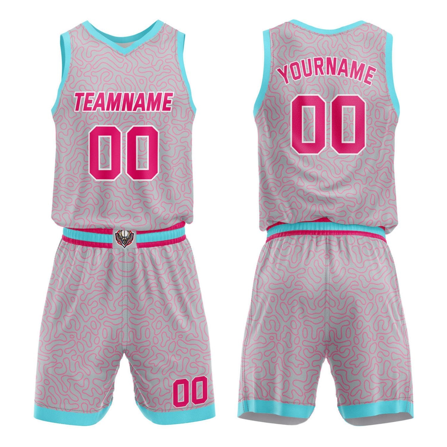 Custom Pink & Teal Basketball Uniform | Personalized Team Kit - Vosoli