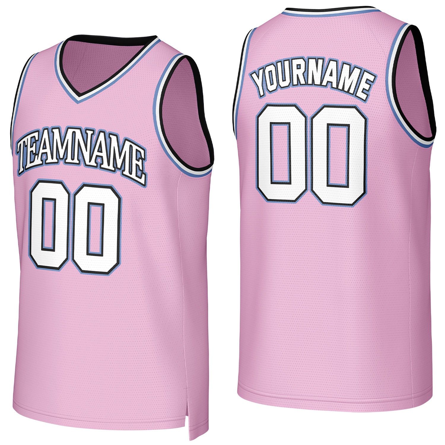 Custom pink basketball jersey with logo, personalized name & number, team uniform for men women youth game practice - Vosoli