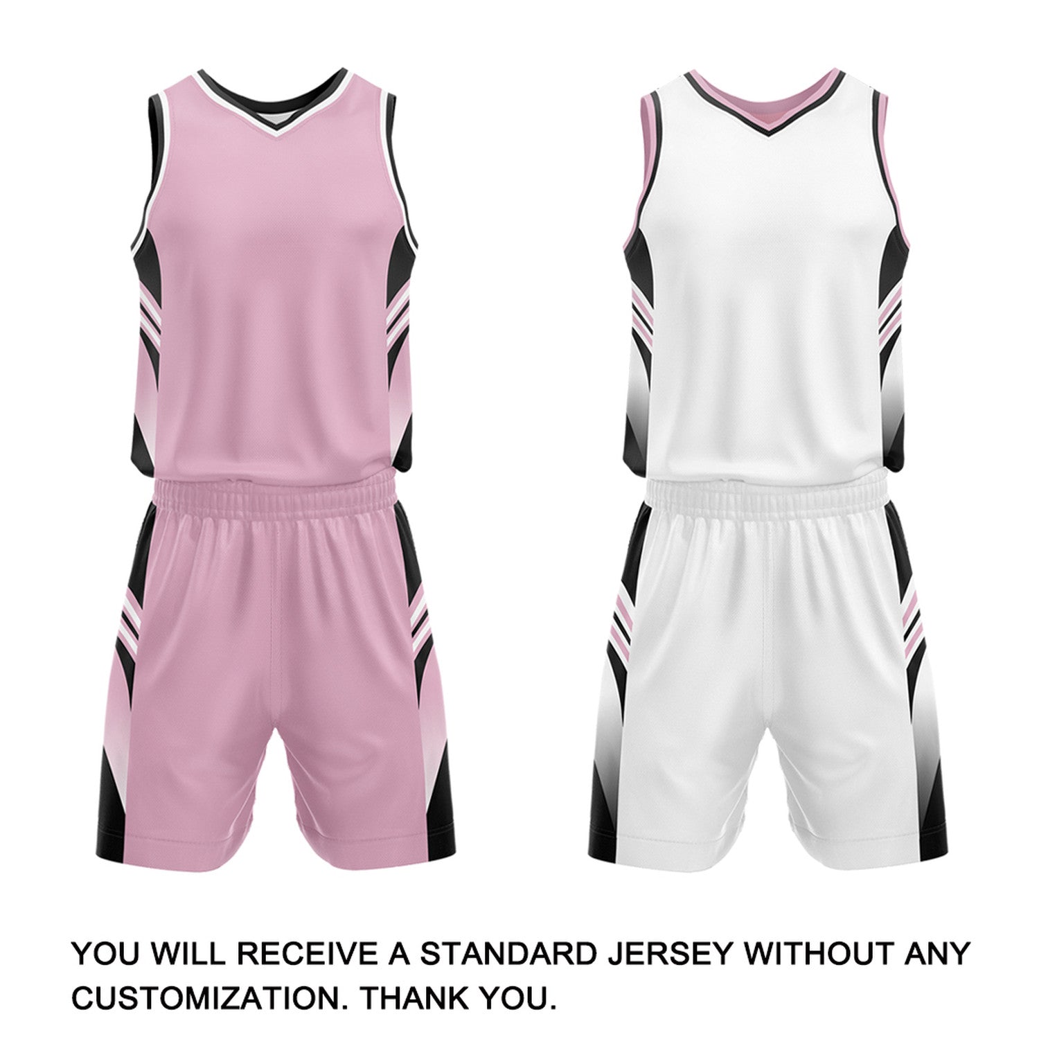 Custom Pink & White Reversible Basketball Uniform Set | Personalized Team Jersey Kit