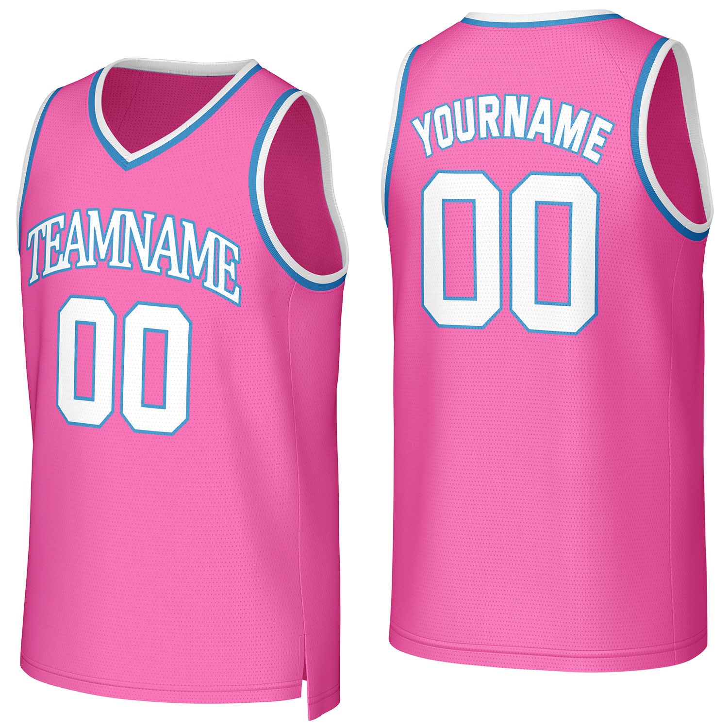 Custom pink basketball jersey with logo, personalized name & number, team uniform for men women youth game practice - Vosoli