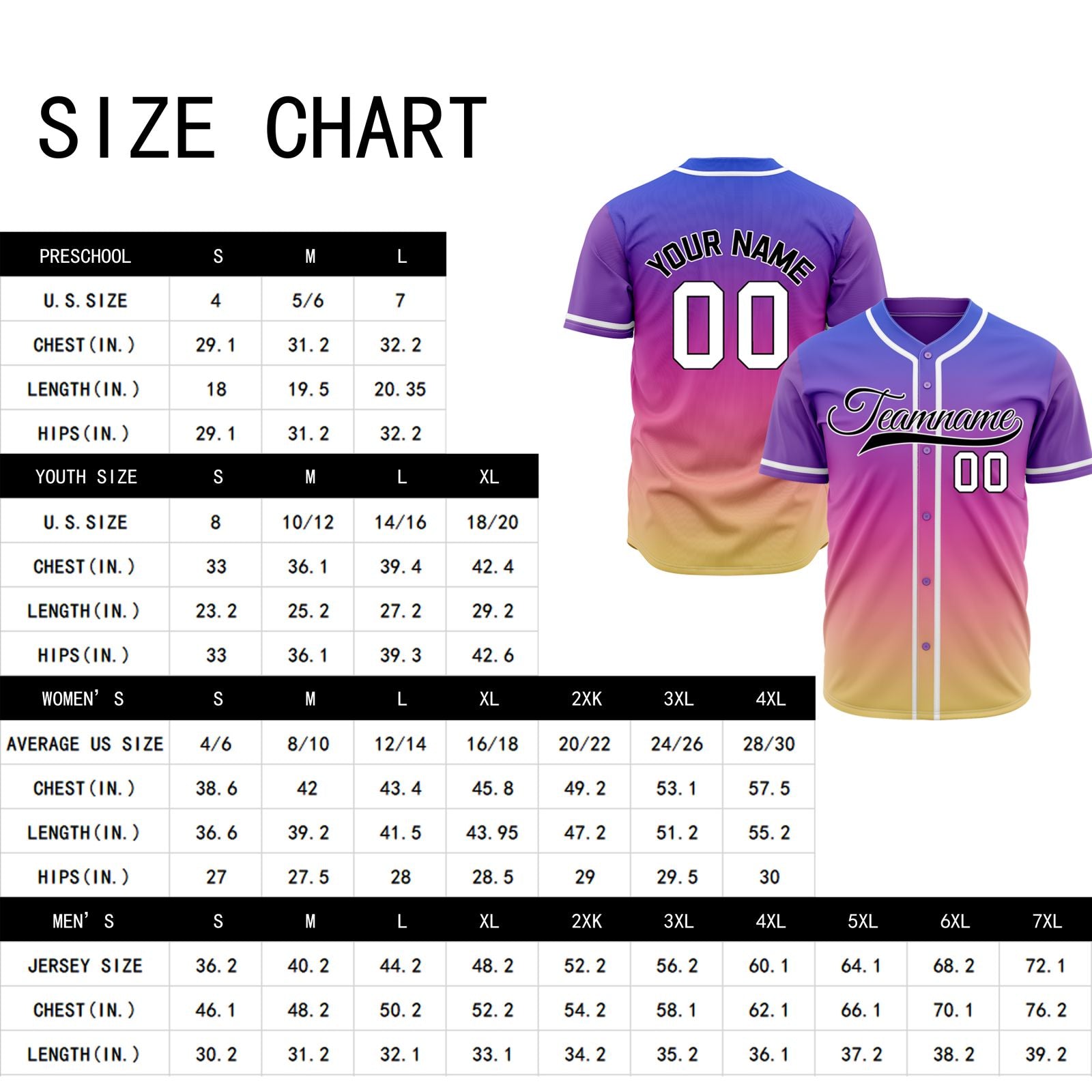 Custom Purple to Gold Sunset Gradient Baseball Jersey - Elite Performance Teamwear