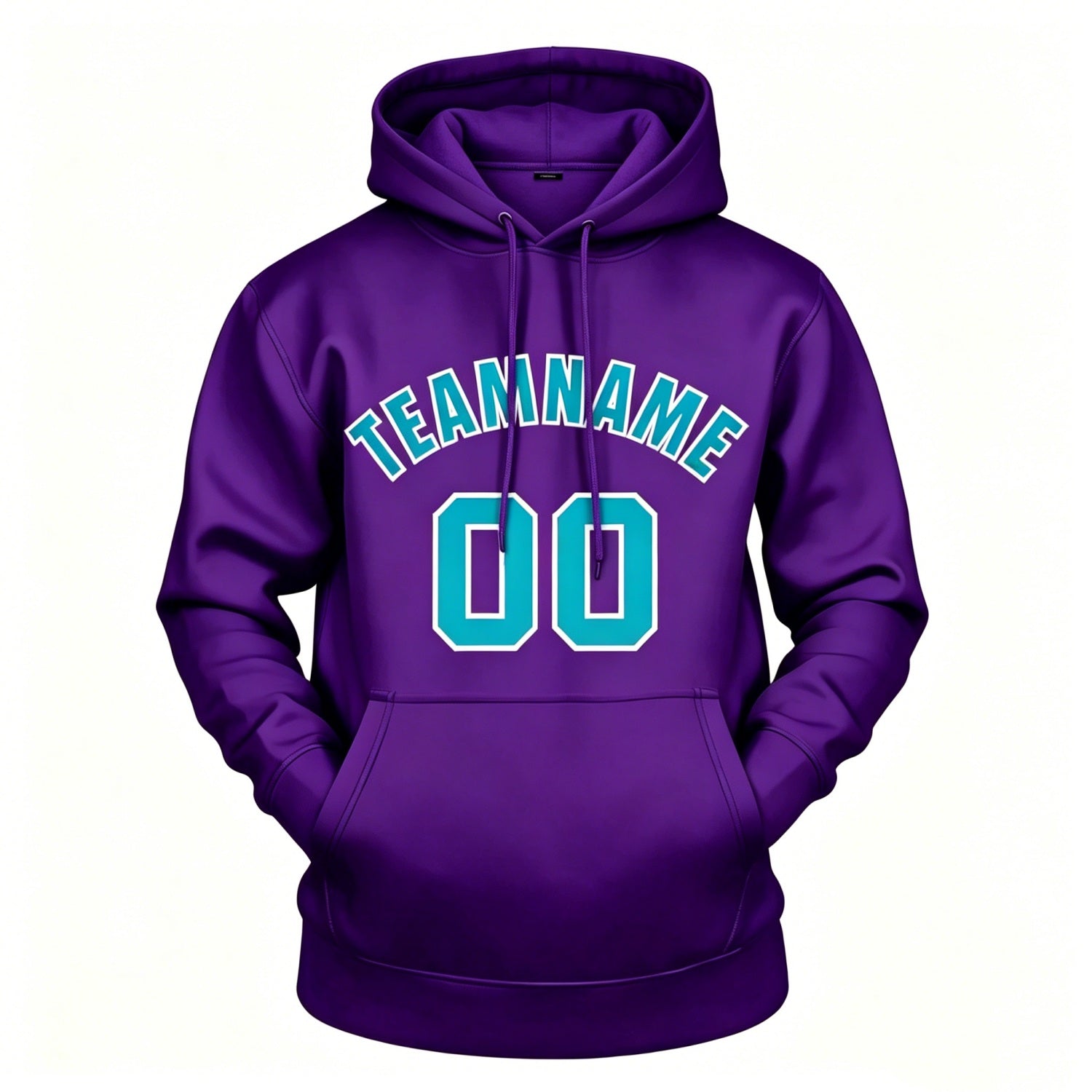 Custom Purple & Teal Hoodie | Personalized Name & Number Sports Pullover | Vosoli