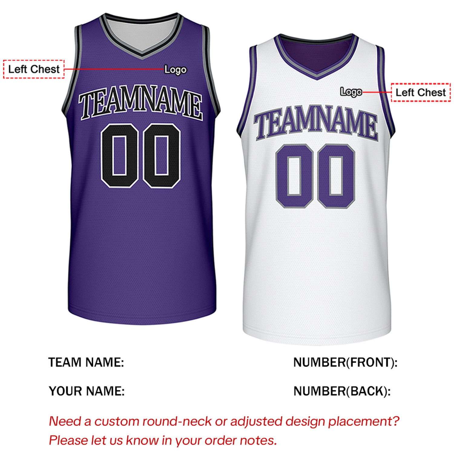 Custom Retro Purple & White Reversible Basketball Jersey | Personalized Team Jersey | Vosoli