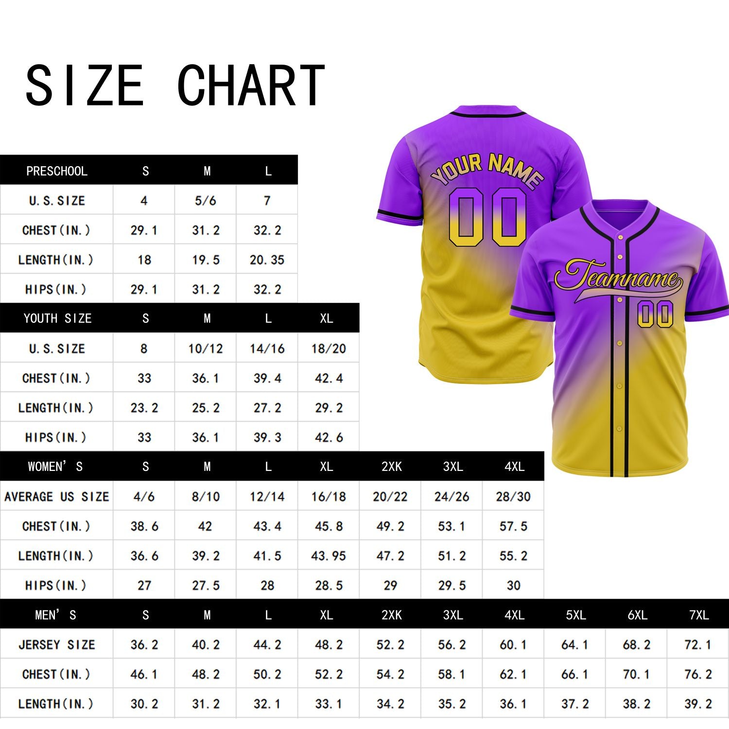 Custom Purple and Yellow Gradient Baseball Jersey - Elite Performance Team Uniform