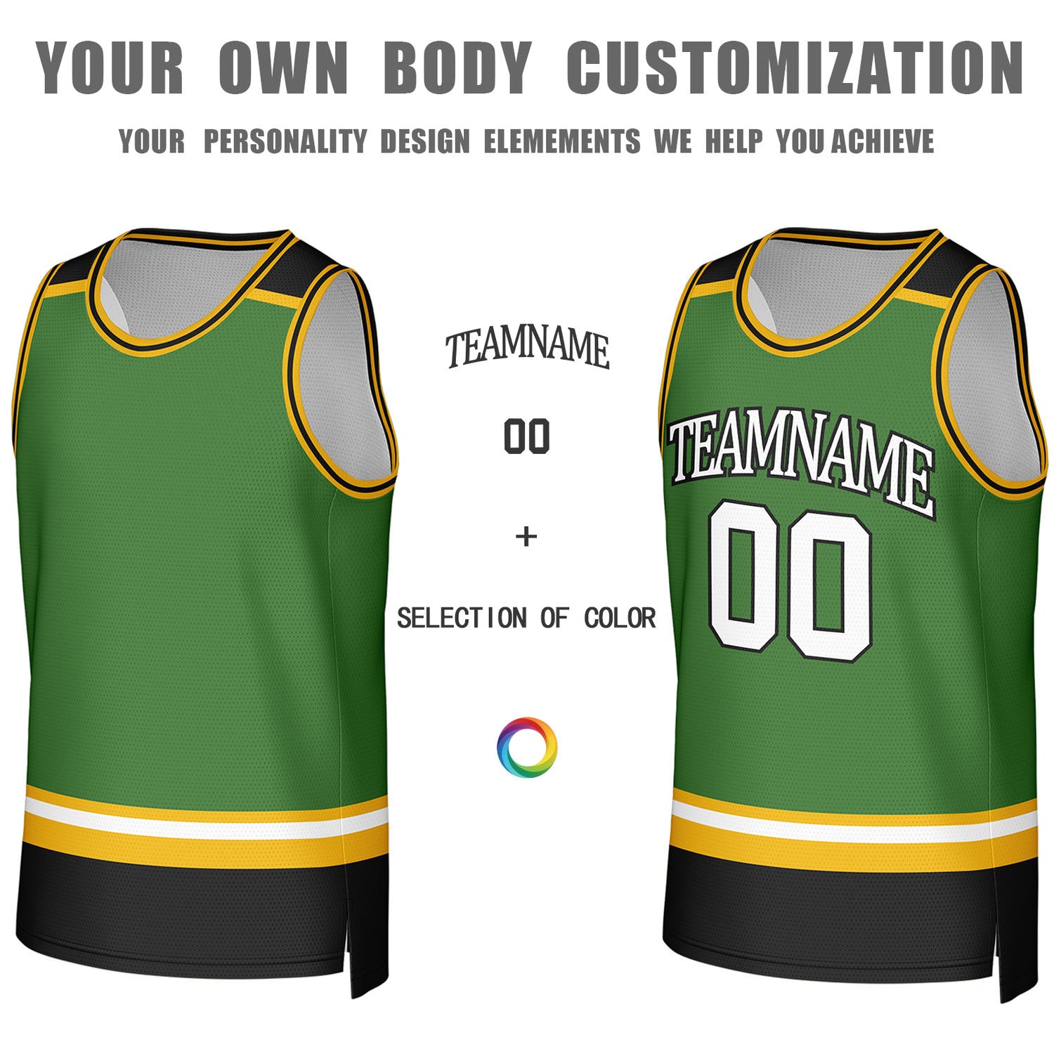 Custom White & Green Striped Reversible Basketball Jersey | Personalized Team Jerseys with Name, Number & Logo