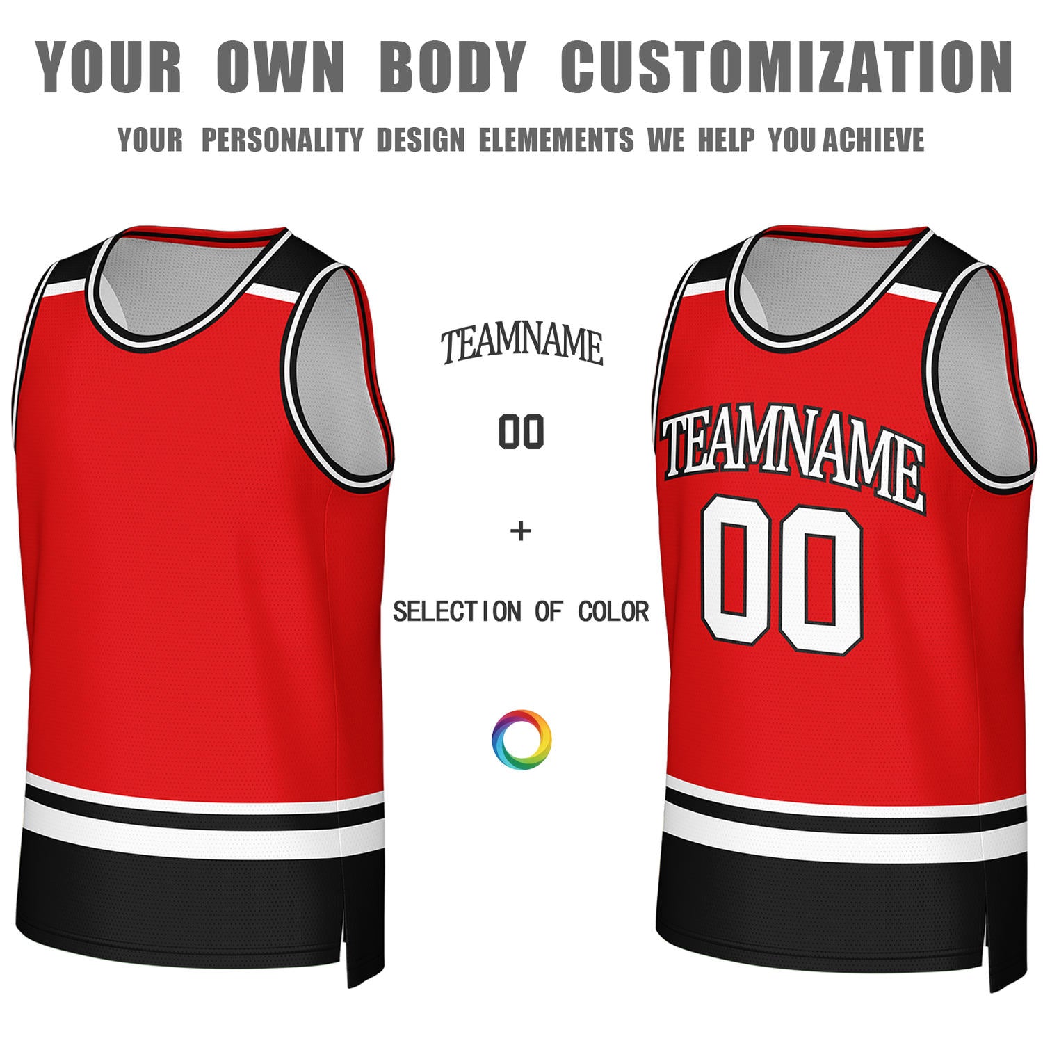 Custom Red & White Striped Reversible Basketball Jersey | Personalized Team Jerseys with Name, Number & Logo