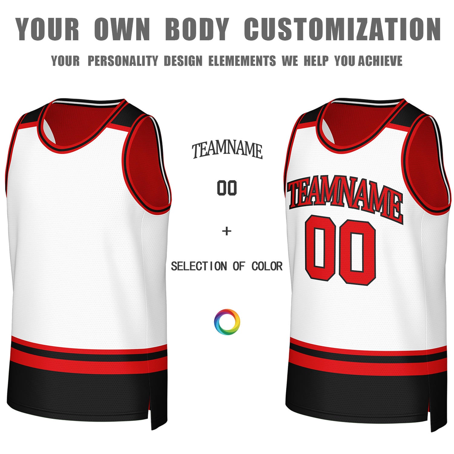 Custom Red & White Striped Reversible Basketball Jersey | Personalized Team Jerseys with Name, Number & Logo