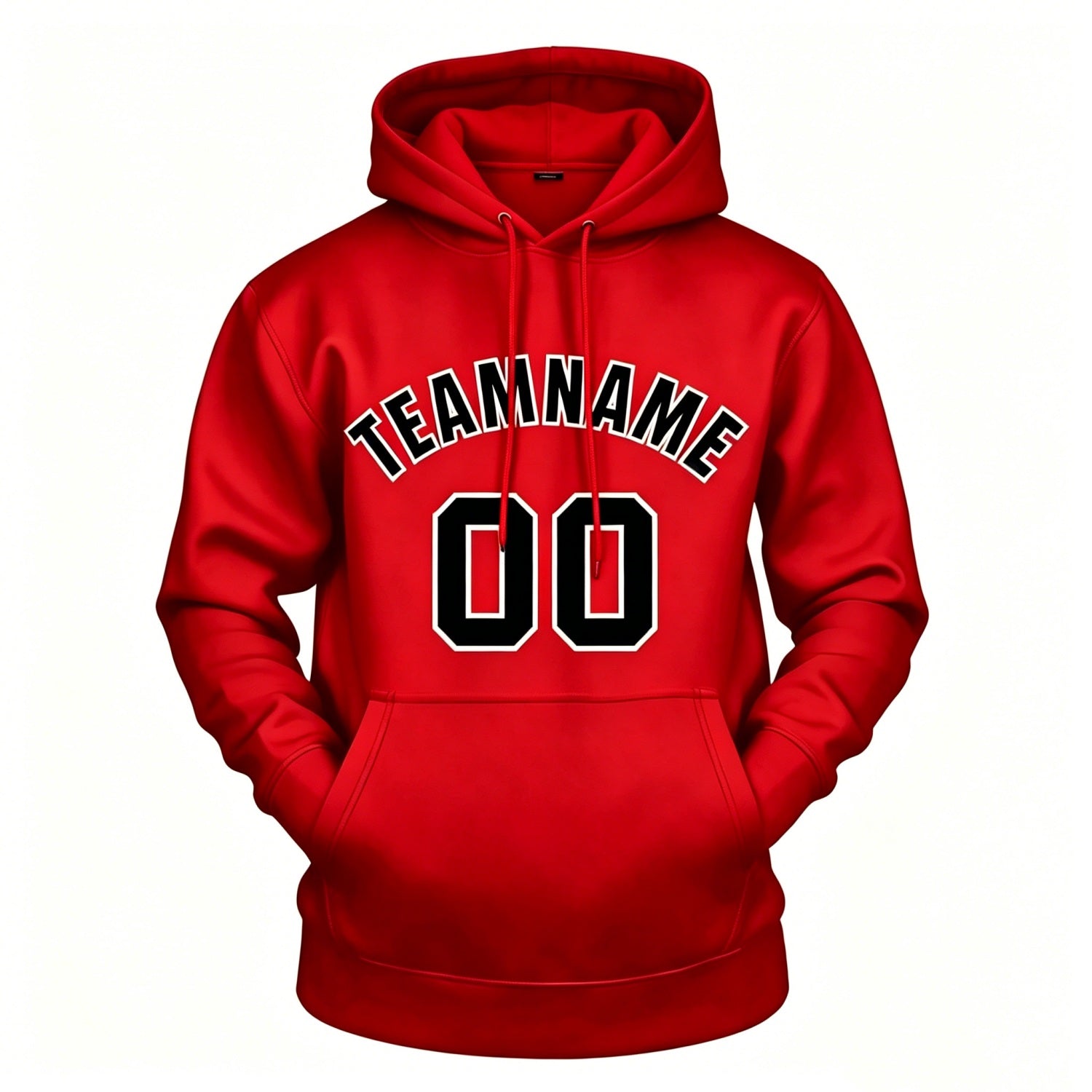 Custom Red & Black Hoodie | Personalized Name & Number Sports Pullover | Vosoli