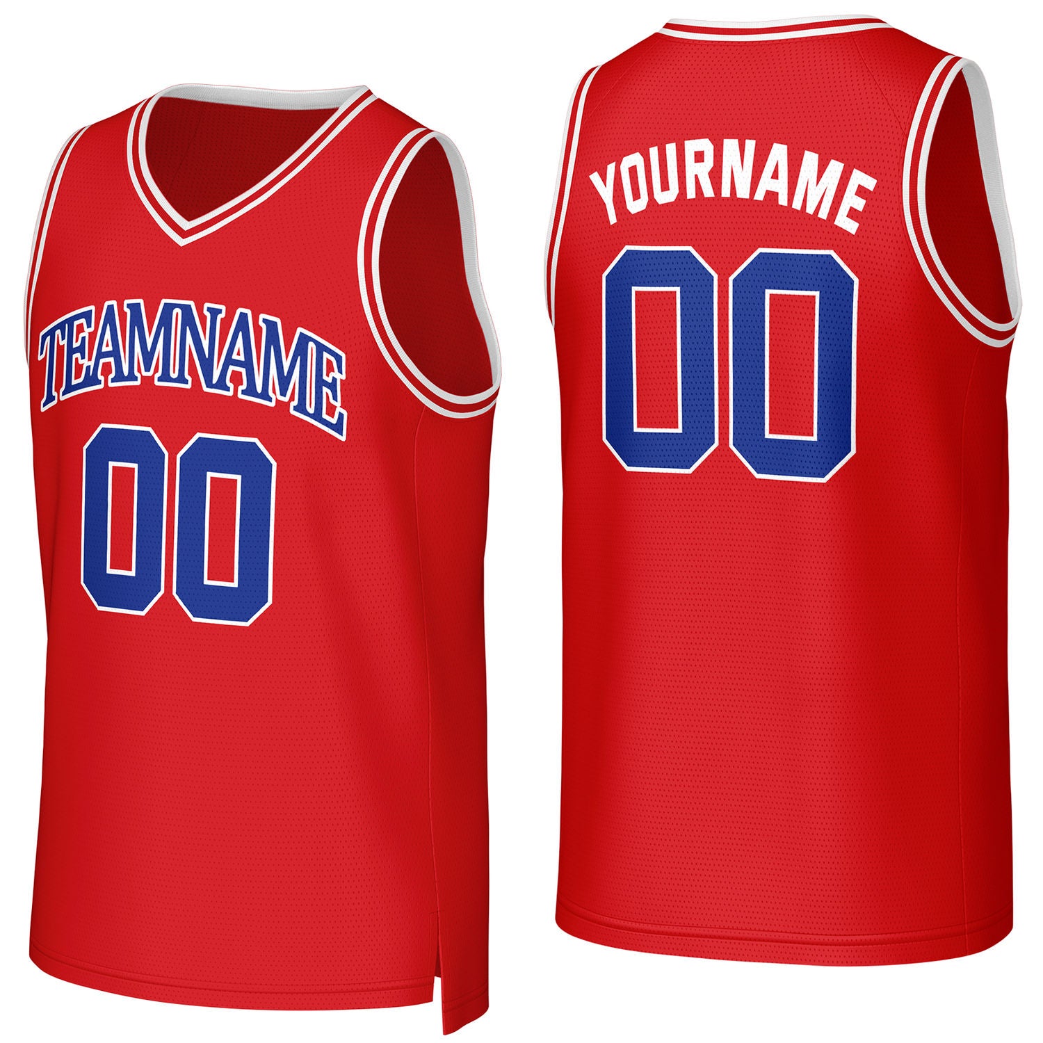 Custom red basketball jersey with logo, personalized name & number, team uniform for men women youth game practice - Vosoli