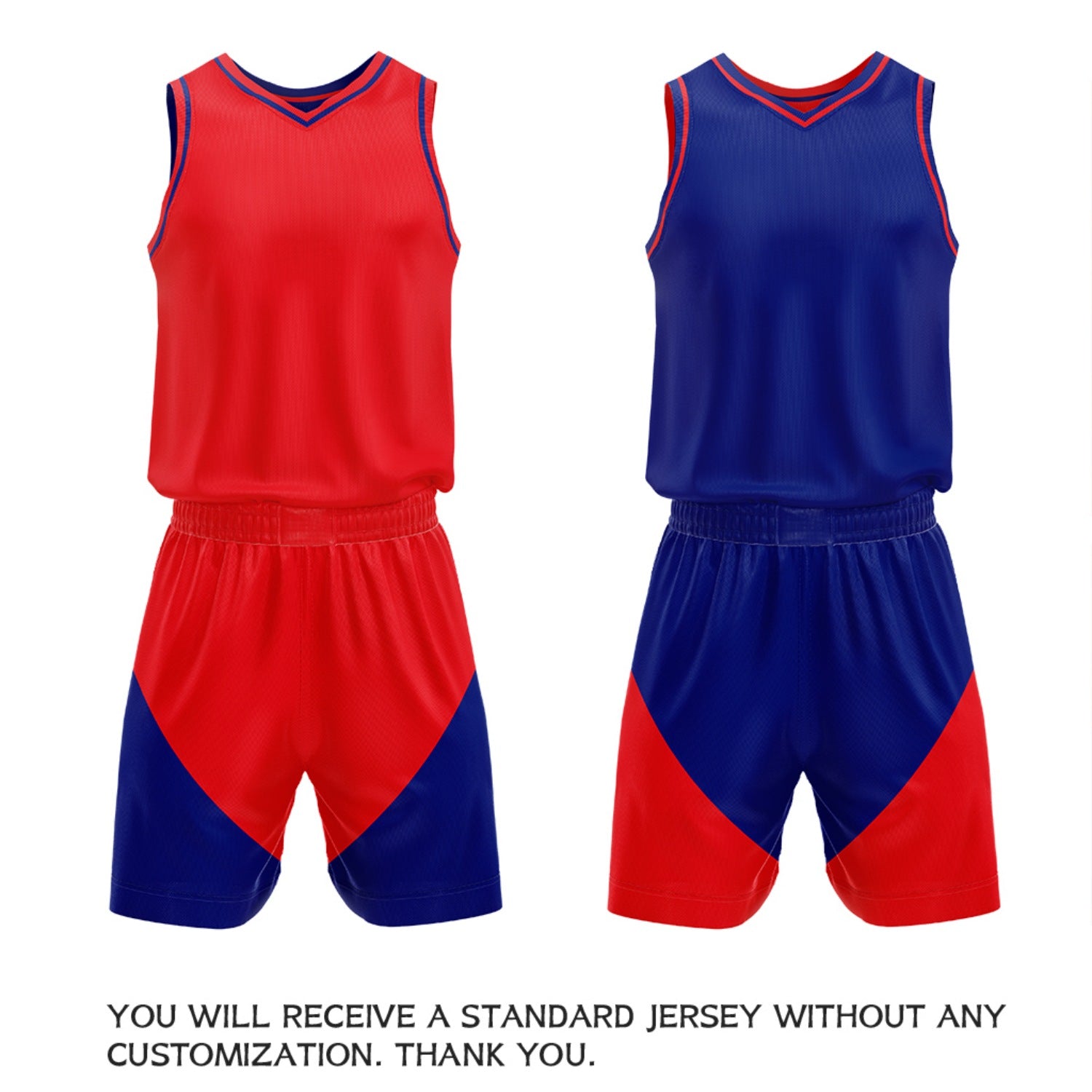 Custom Red & Blue Reversible Basketball Uniform Set | Personalized Name Number Sports Jersey Shorts Kit