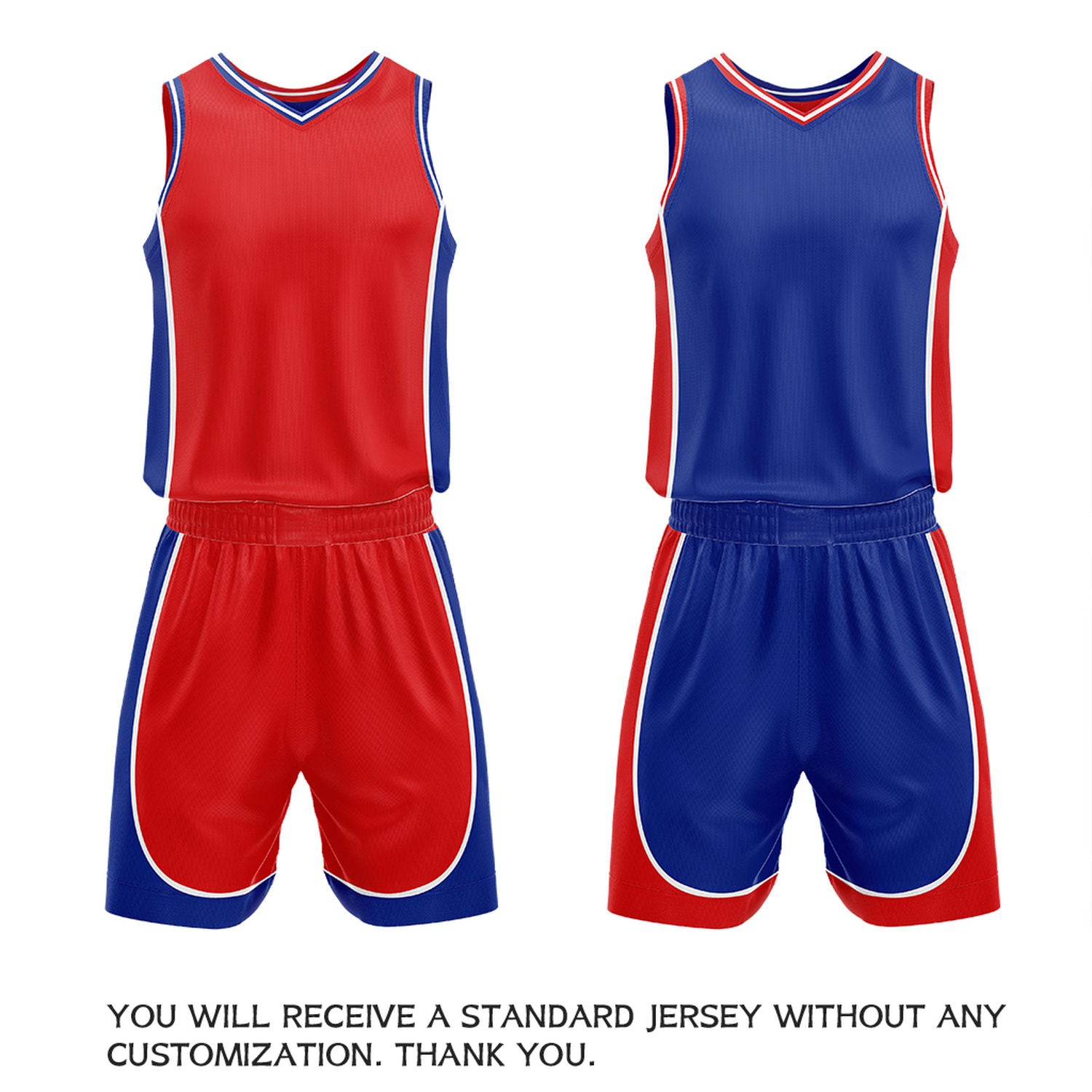 Custom Red & Blue Reversible Basketball Uniform Set | Personalized Name Number Sports Jersey Shorts Kit
