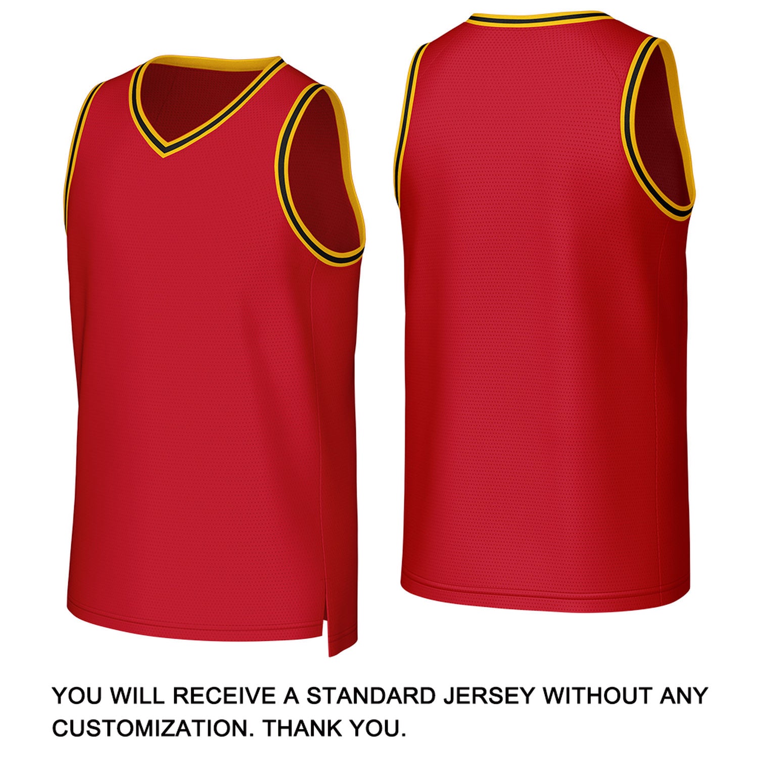 Custom Red & Gold Mesh Basketball Jersey | Personalized Name & Number Team Uniform