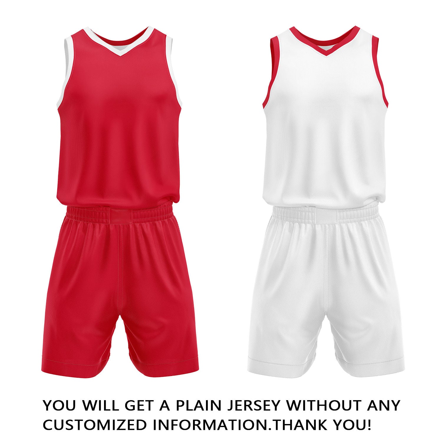 Custom Red & White Reversible Basketball Jersey Shorts Set | Personalized Full Team Uniform
