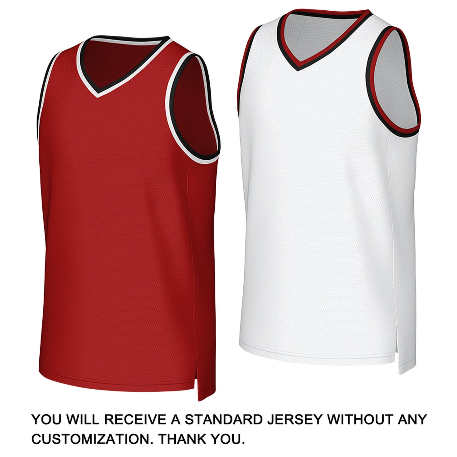 Custom Red & White Reversible Basketball Jersey | Personalized Team Uniform
