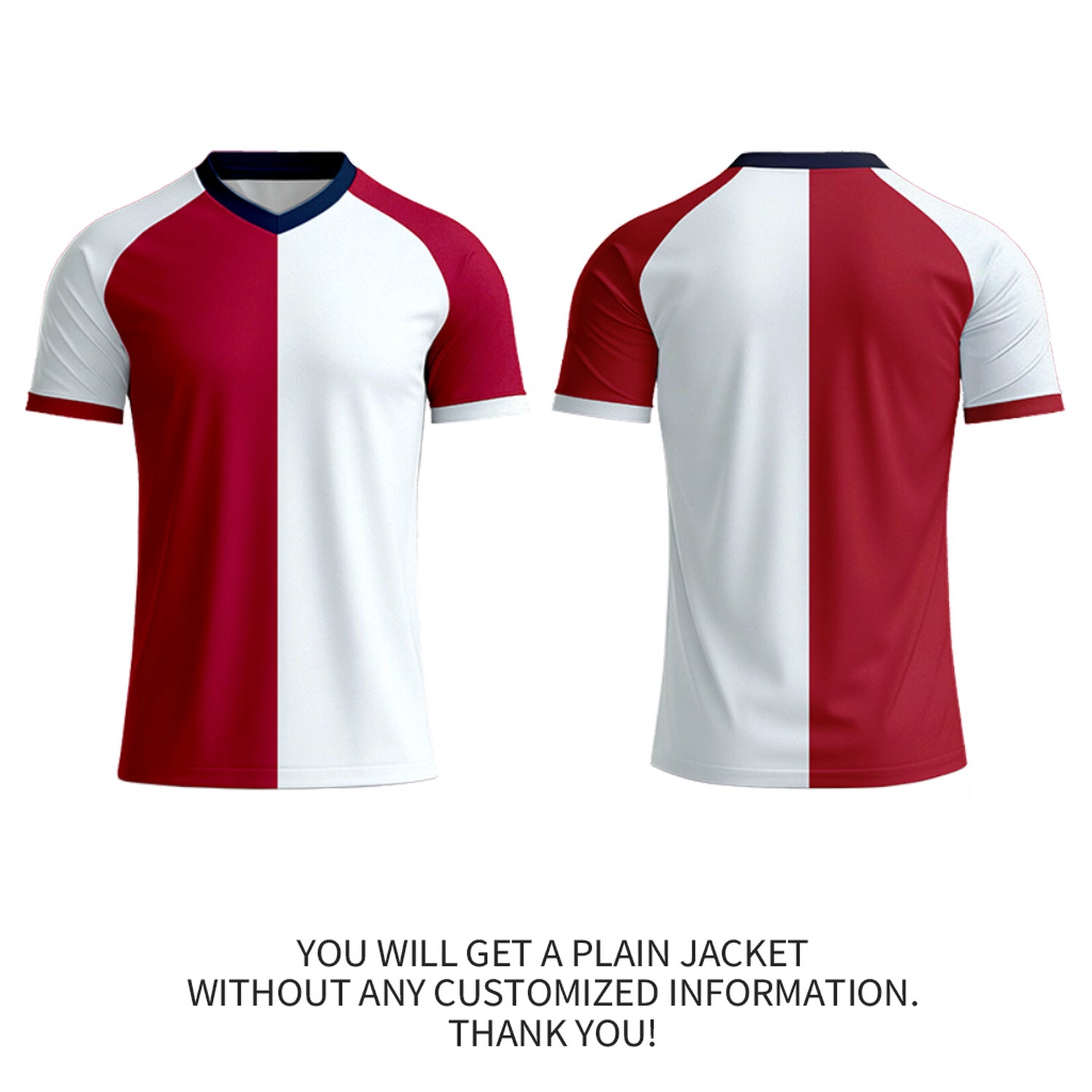 Custom Red & White Split Soccer Jersey | Personalized Short Sleeve V-Neck Uniform for Youth & Adult