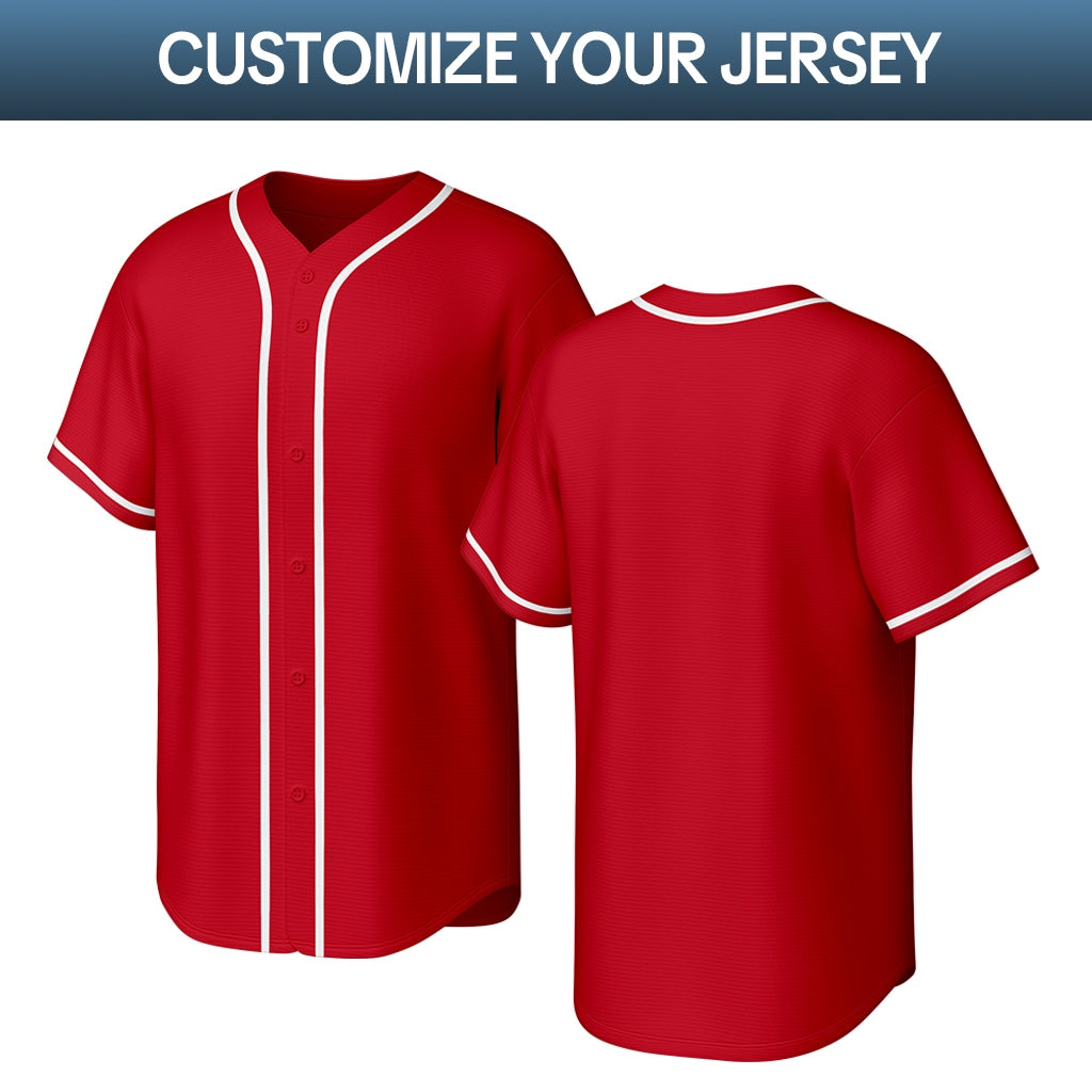 Custom Red Stitched Baseball Jersey | Personalized Name & Number | Team Uniform