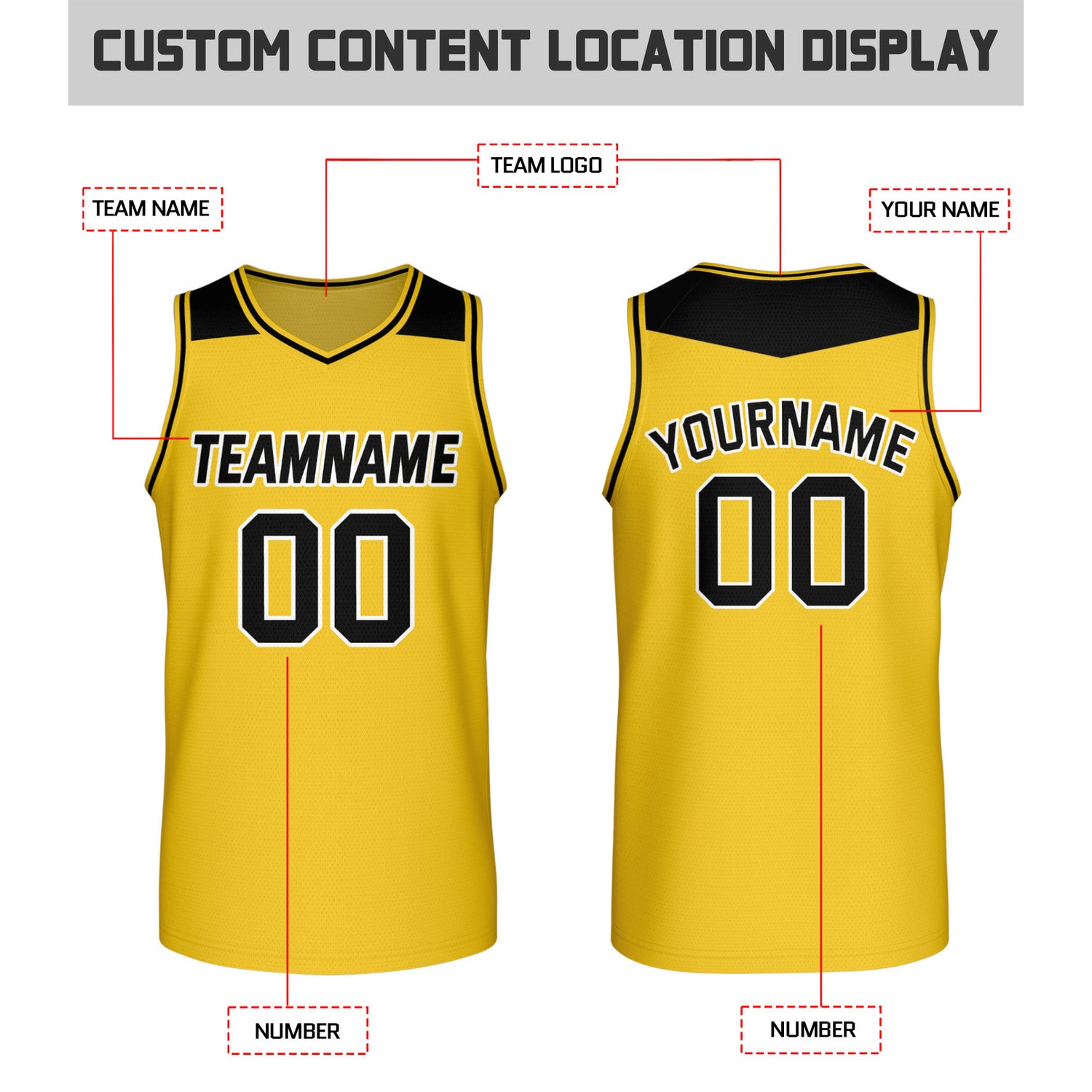 Custom Reversible Black & Gold Mesh Basketball Jersey | Personalized Team Jersey | Vosoli