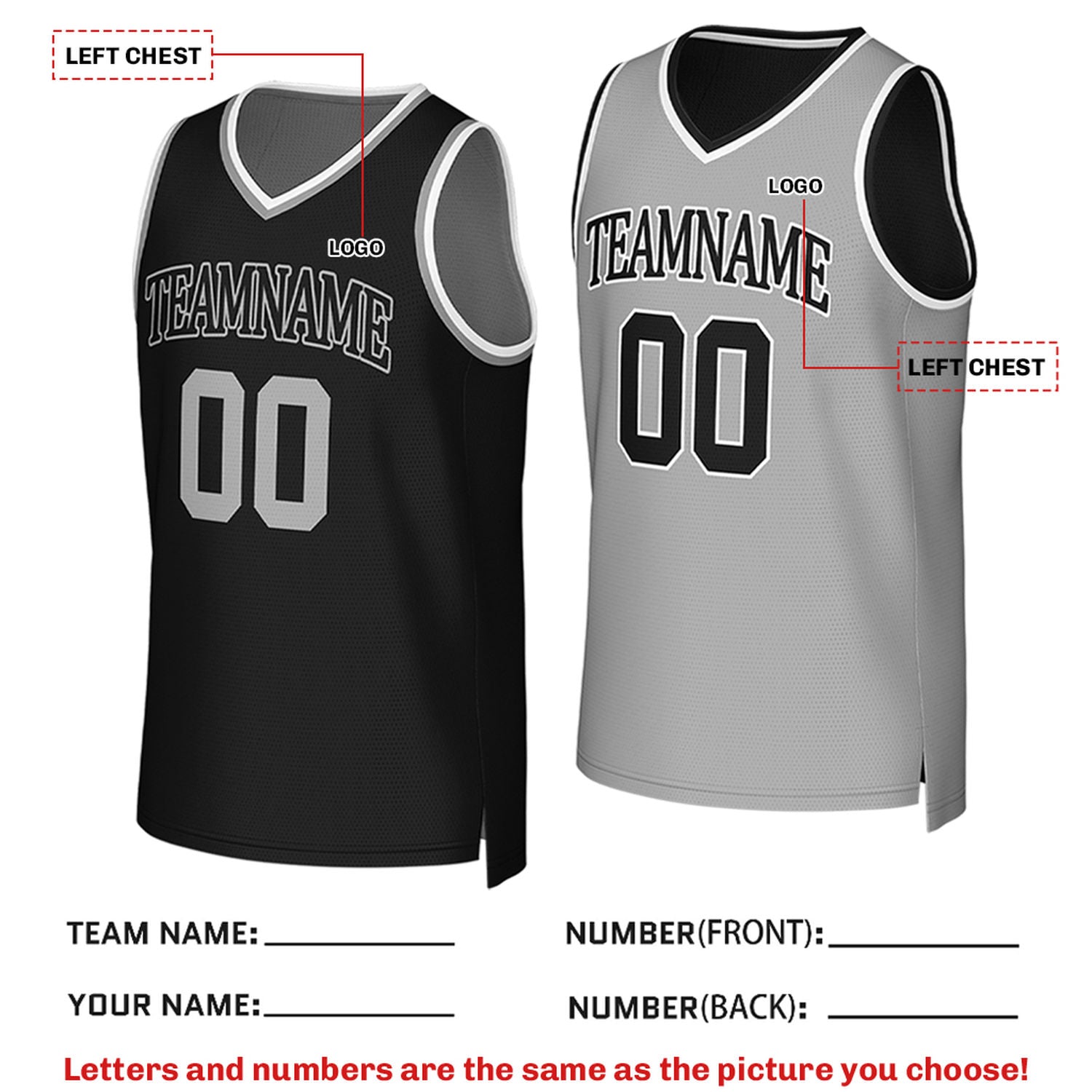 Custom Reversible Black & Gray Mesh Basketball Jersey | Personalized Team Jersey | Vosoli