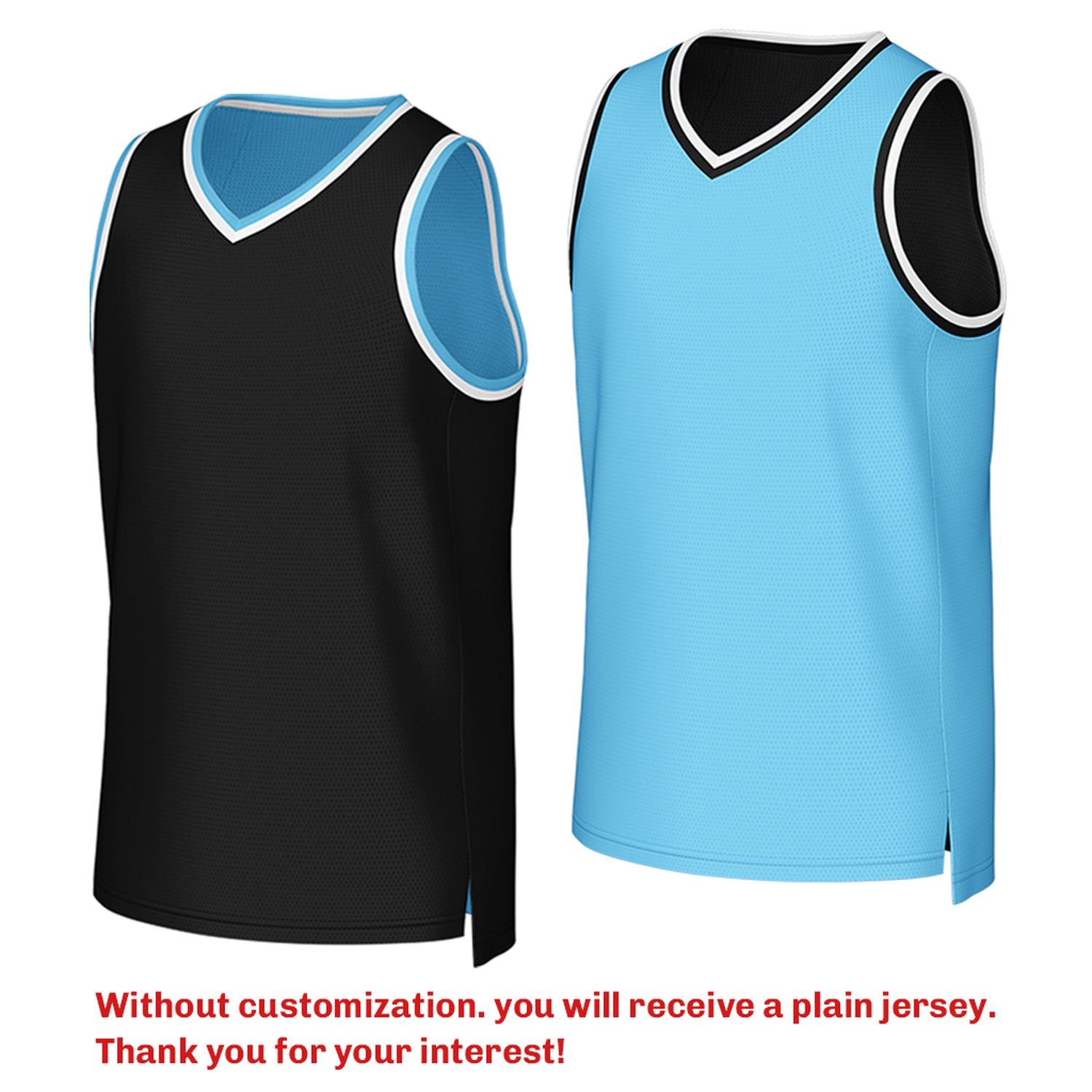 Custom Reversible Black & Light Blue Mesh Basketball Jersey | Personalized Team Jersey | Vosoli