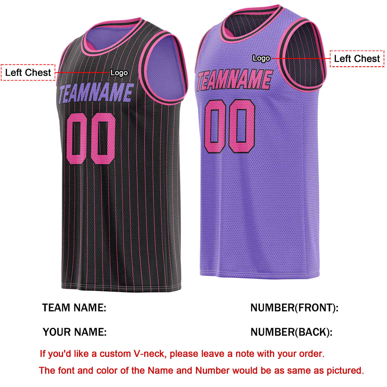 Custom Reversible Black Purple Striped Mesh Basketball Jersey | Team & Player Name - Vosoli