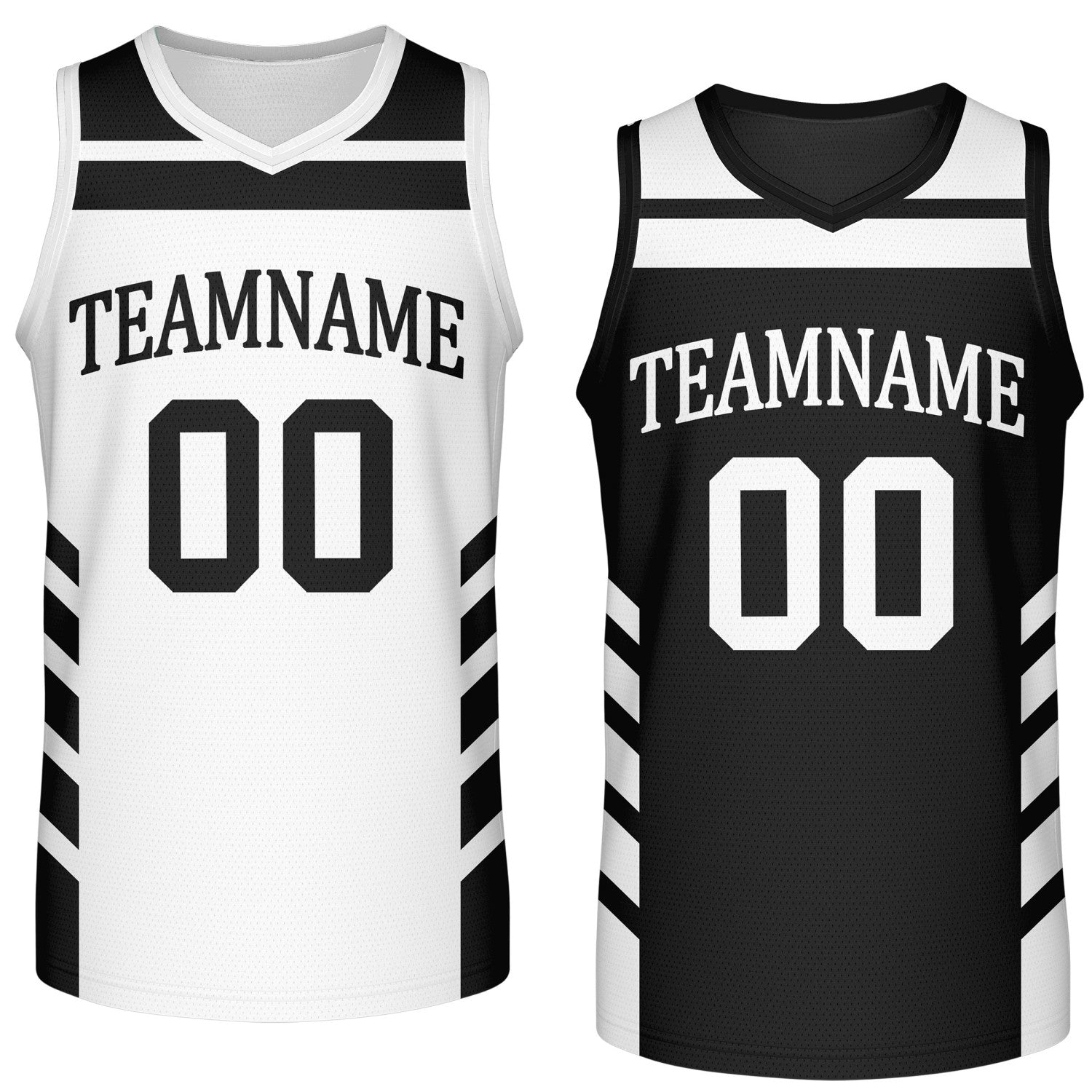 Custom reversible black white basketball jersey, personalized team name number logo breathable mesh sports top for men women youth game practice wear - Vosoli