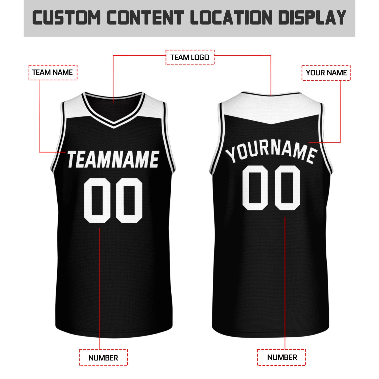 Custom Reversible Black & White Split Mesh Basketball Jersey | Personalized Team Jersey | Vosoli