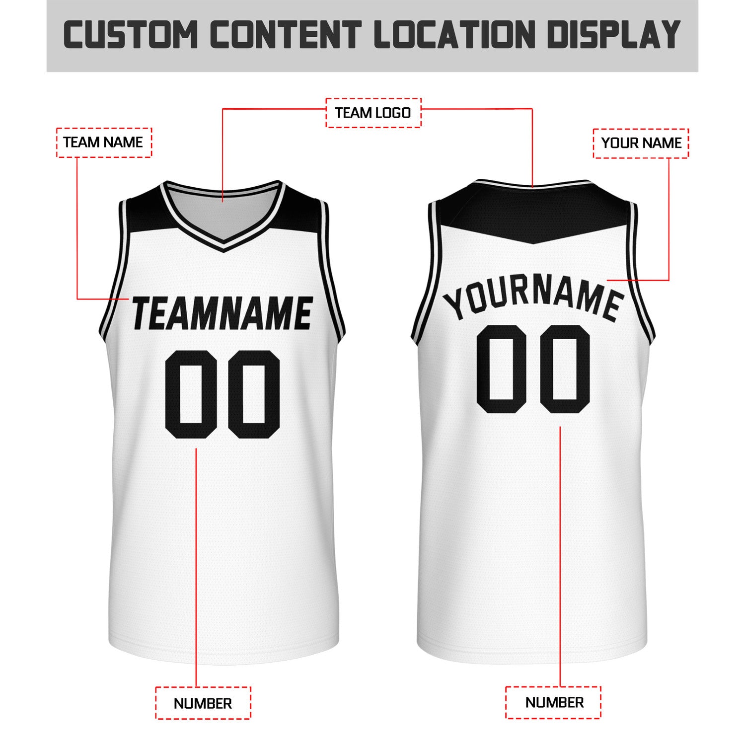 Custom Reversible Black & White Split Mesh Basketball Jersey | Personalized Team Jersey | Vosoli