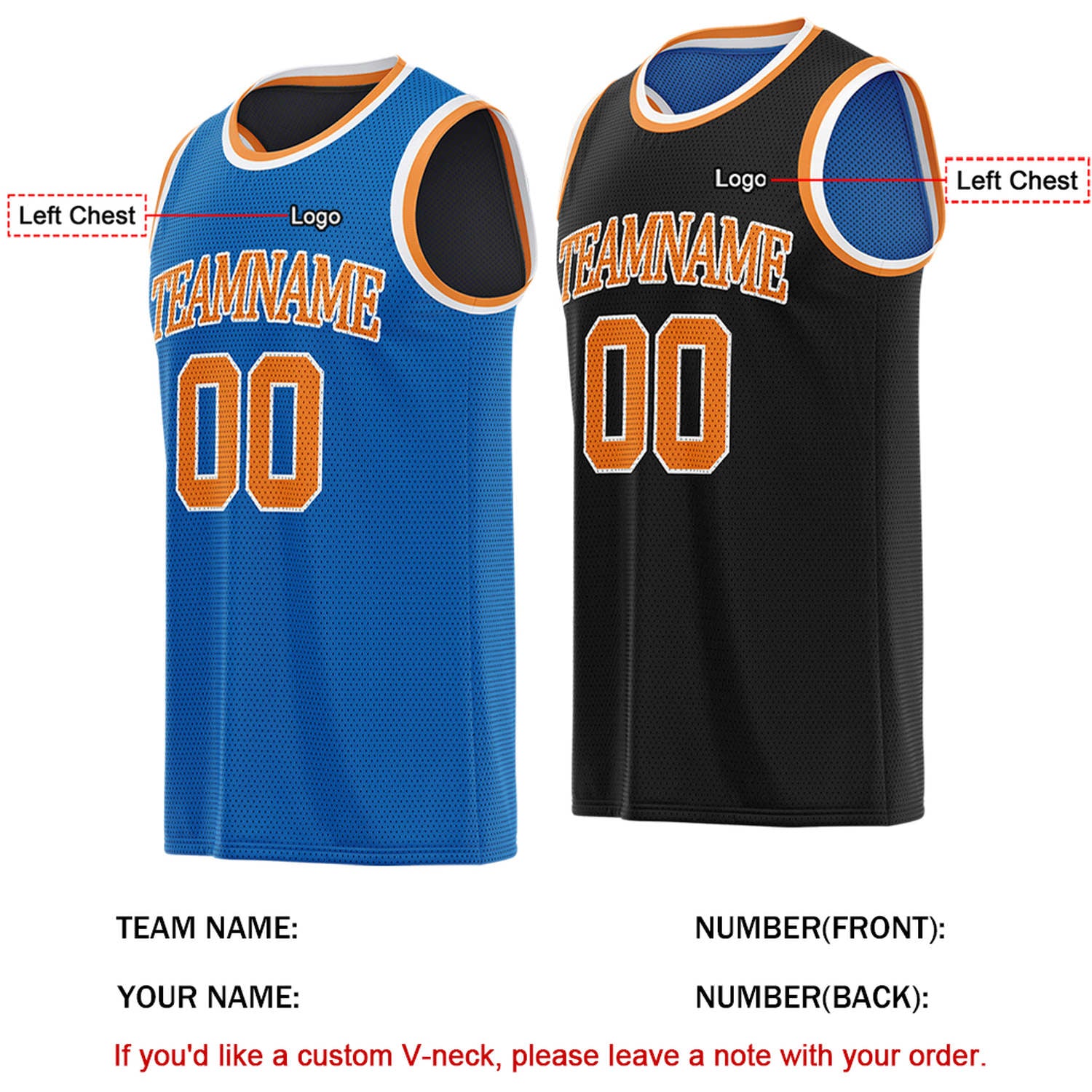 Custom Reversible Blue & Black Basketball Jersey | Personalized for Team Sports - Vosoli
