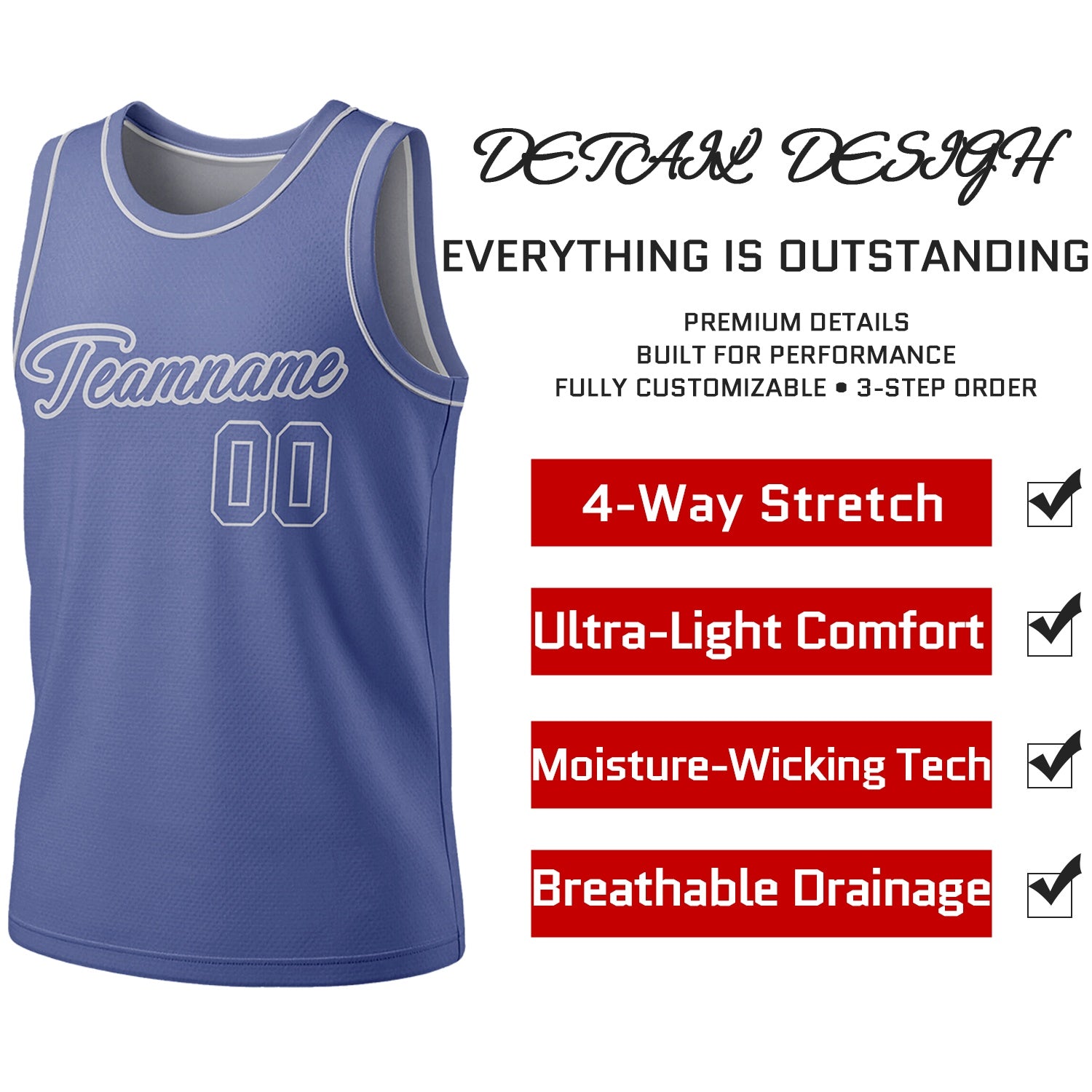 Custom Reversible Blue & Gray Basketball Jersey | Personalized Team Jersey | Vosoli