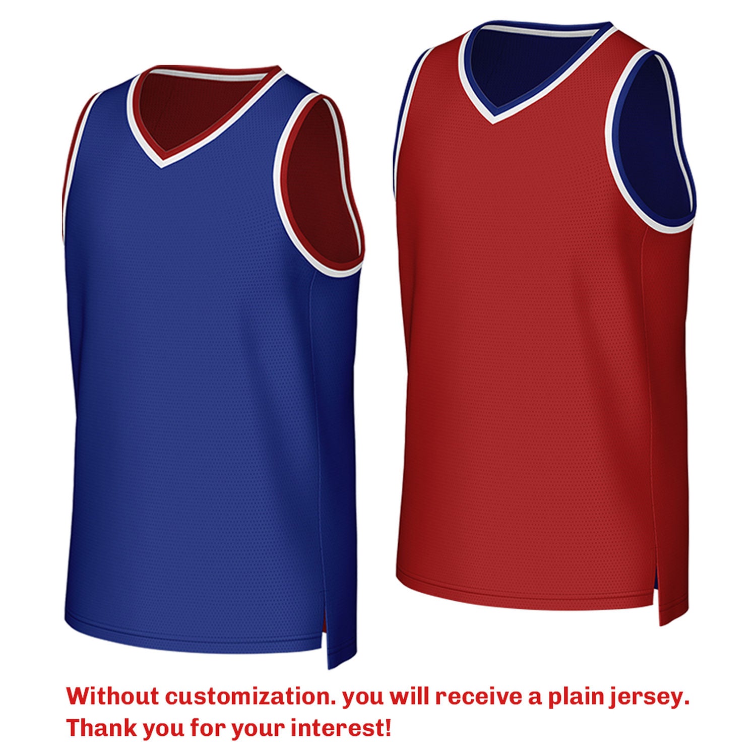 Custom Reversible Blue & Red Mesh Basketball Jersey | Personalized Team Jersey | Vosoli