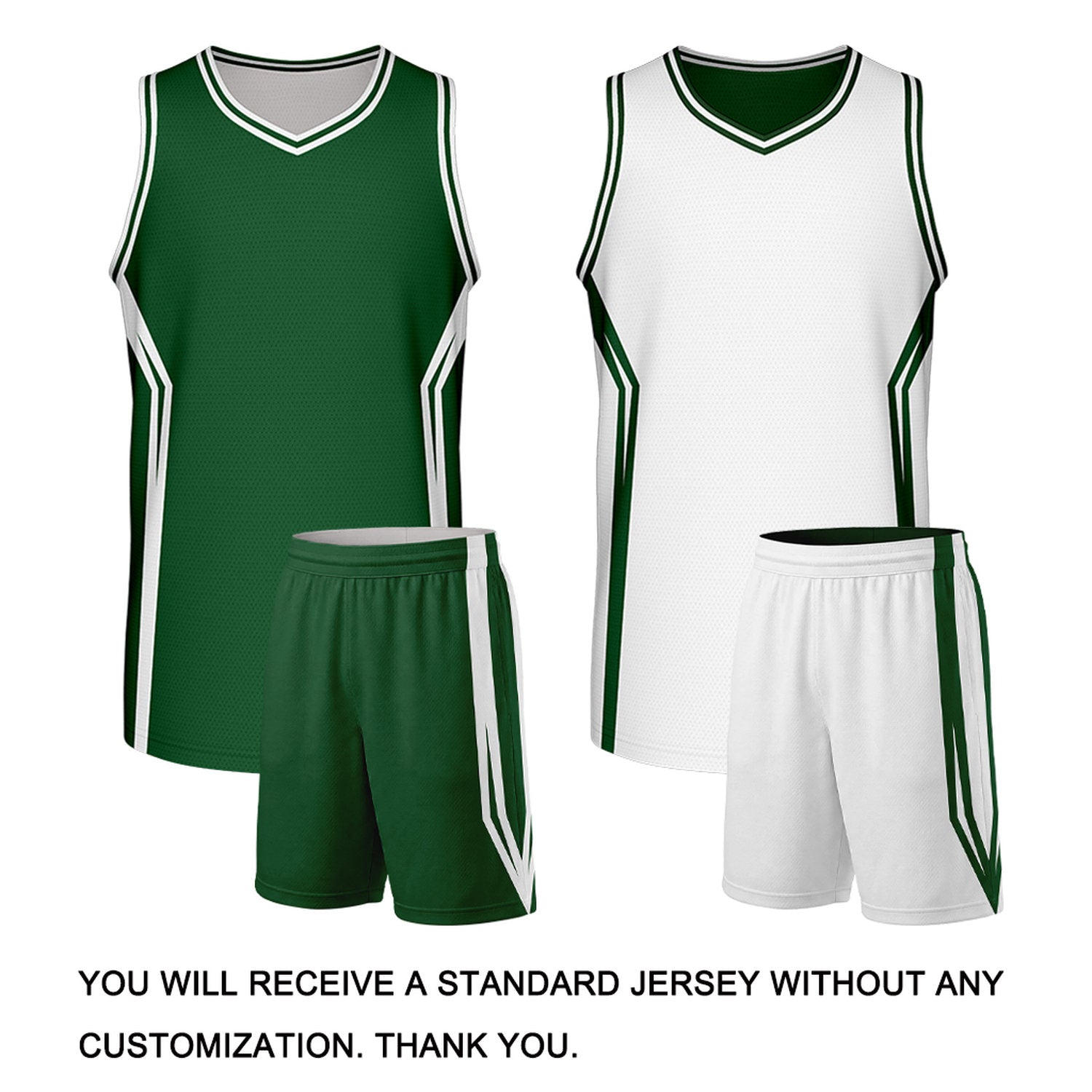 Custom Green & White Reversible Basketball Uniform Set | Personalized School Team Uniforms for Adult & Youth