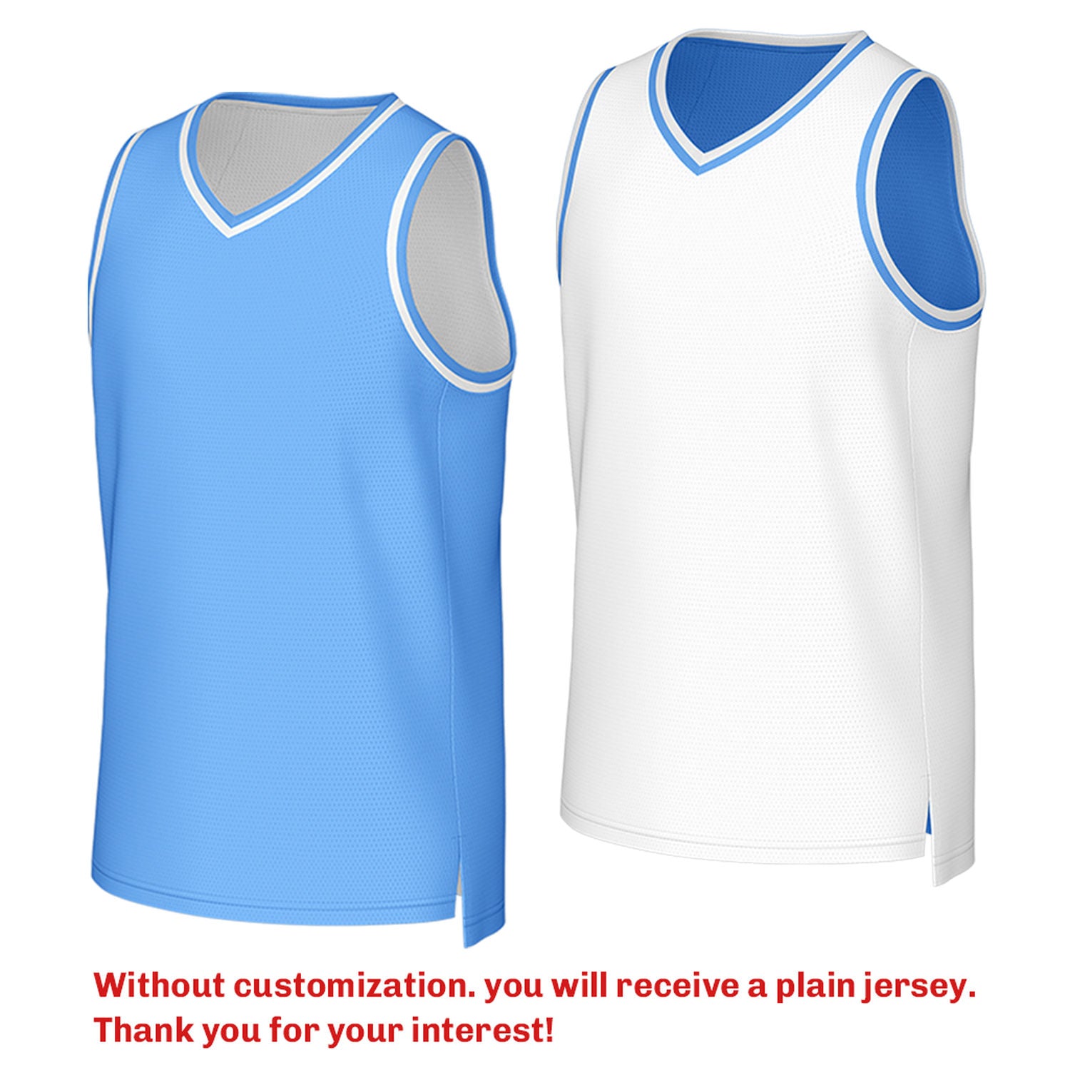 Custom Reversible Light Blue & White Mesh Basketball Jersey | Personalized Team Jersey | Vosoli