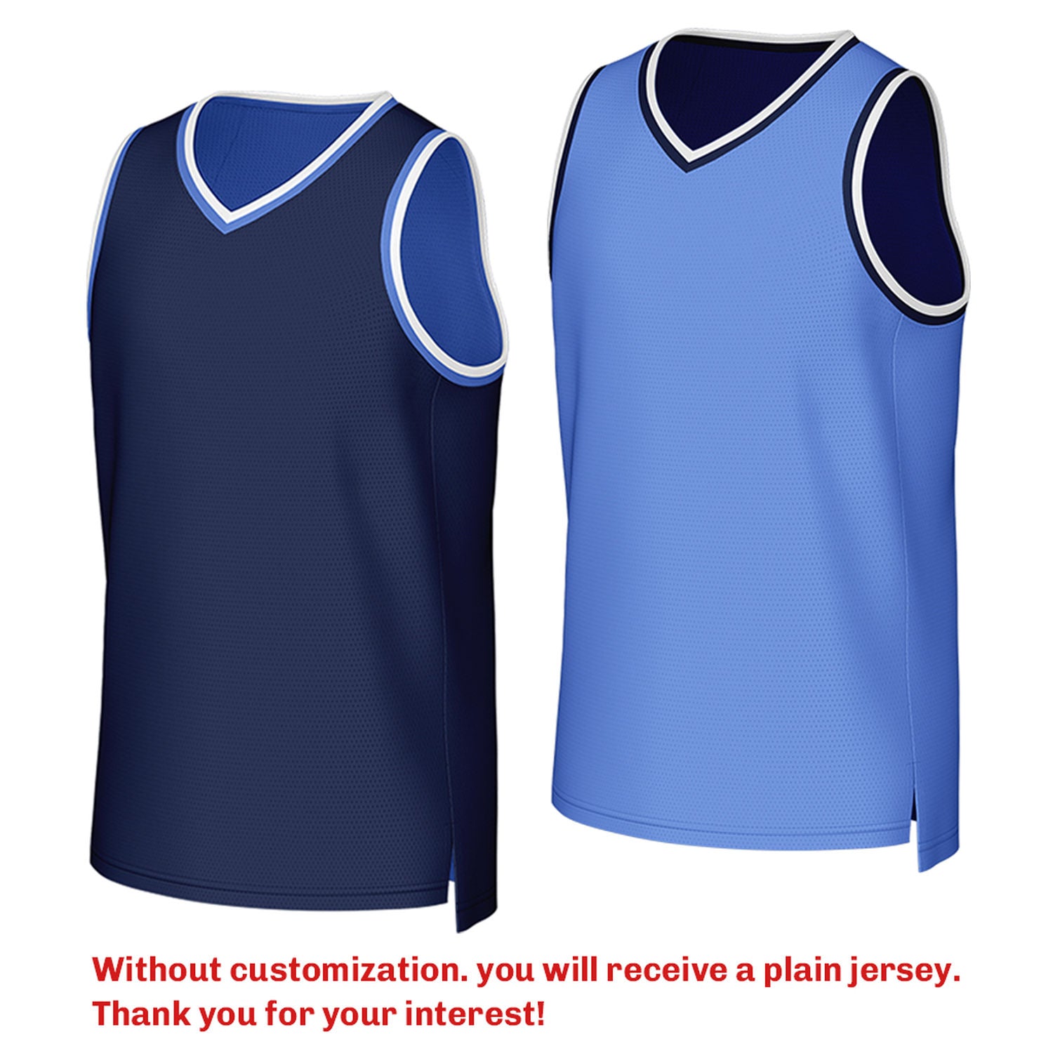 Custom Reversible Navy & Light Blue Mesh Basketball Jersey | Personalized Team Jersey | Vosoli