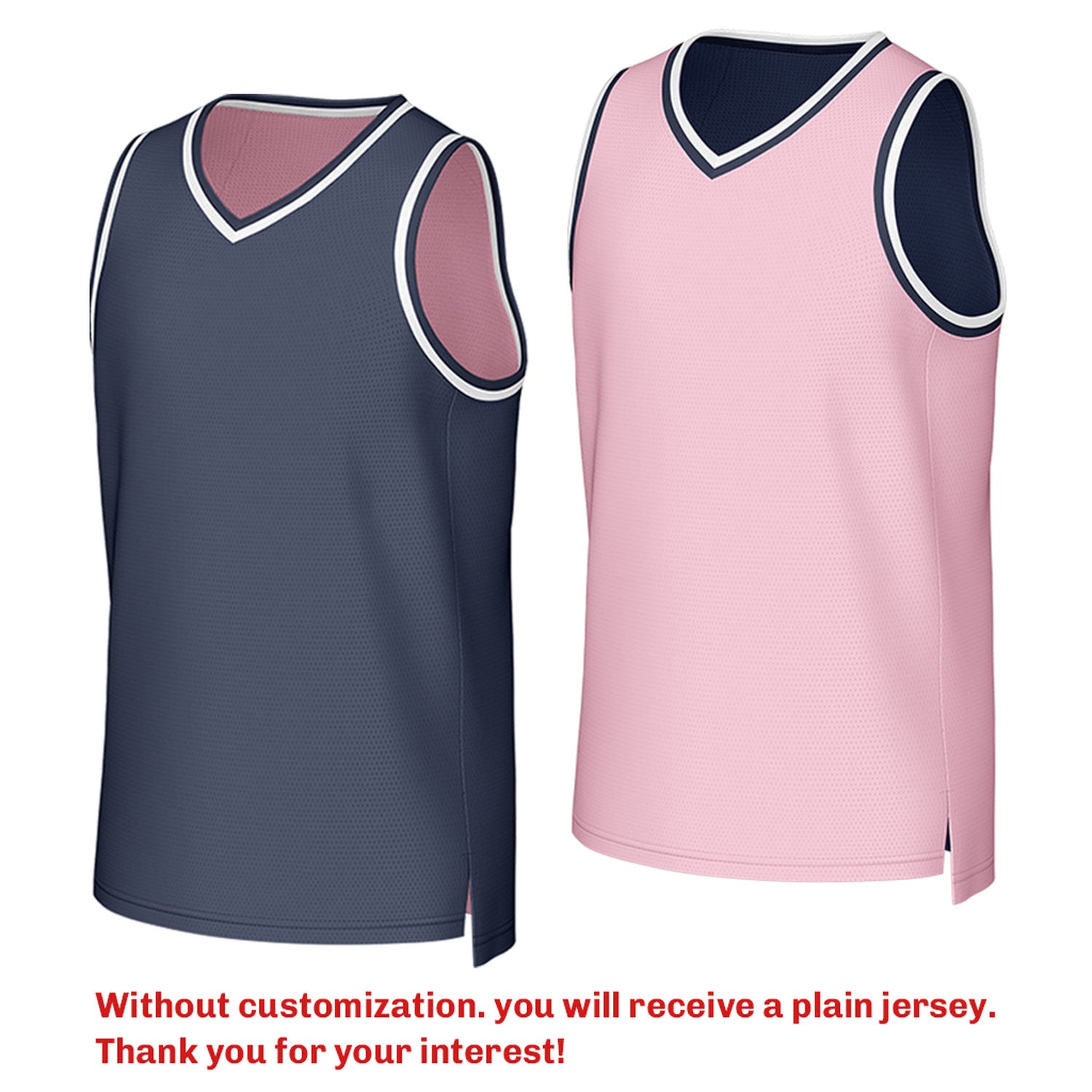 Custom Reversible Navy & Pink Mesh Basketball Jersey | Personalized Team Jersey | Vosoli