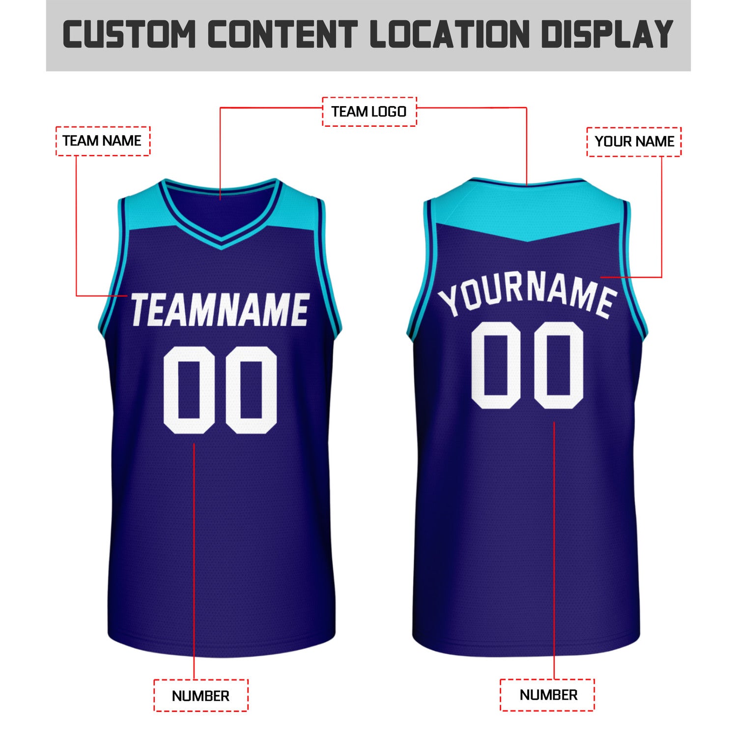Custom Reversible Navy & Teal Mesh Basketball Jersey | Personalized Team Jersey | Vosoli